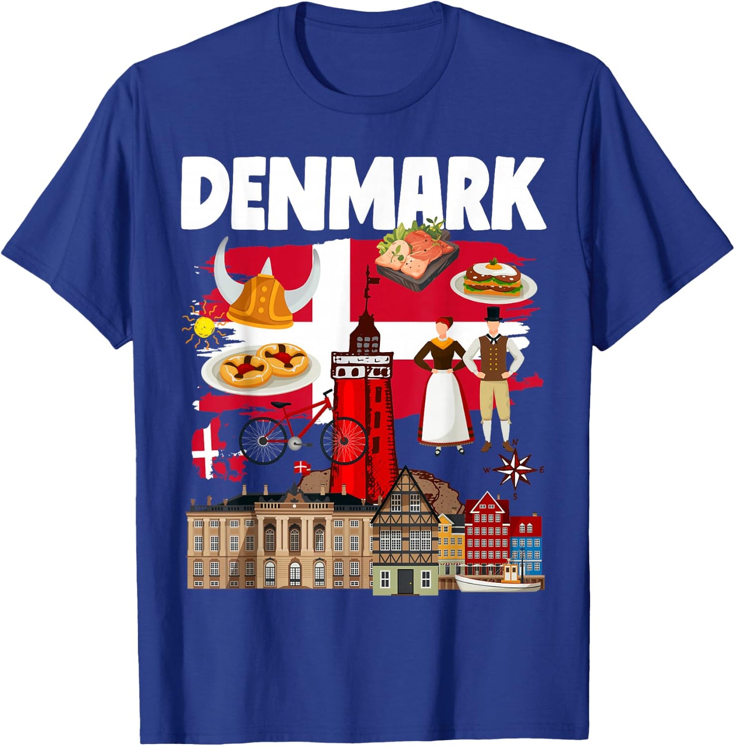 Denmark Flag Outfit Idea For Kids Danish Flag & Danish Food T-Shirt - T-Shirt | Royal