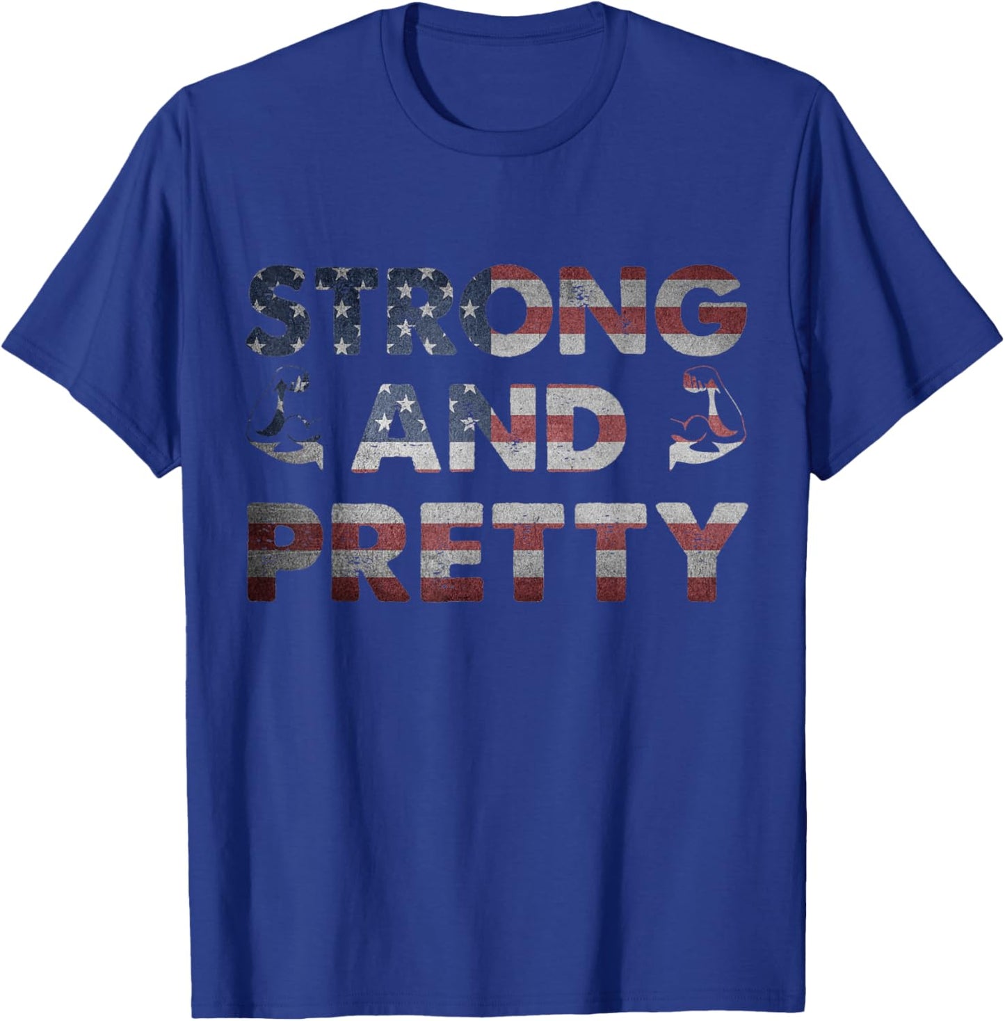 Workout Quote Old Man Lifting Weight Strong And Pretty T-Shirt - T-Shirt | Royal