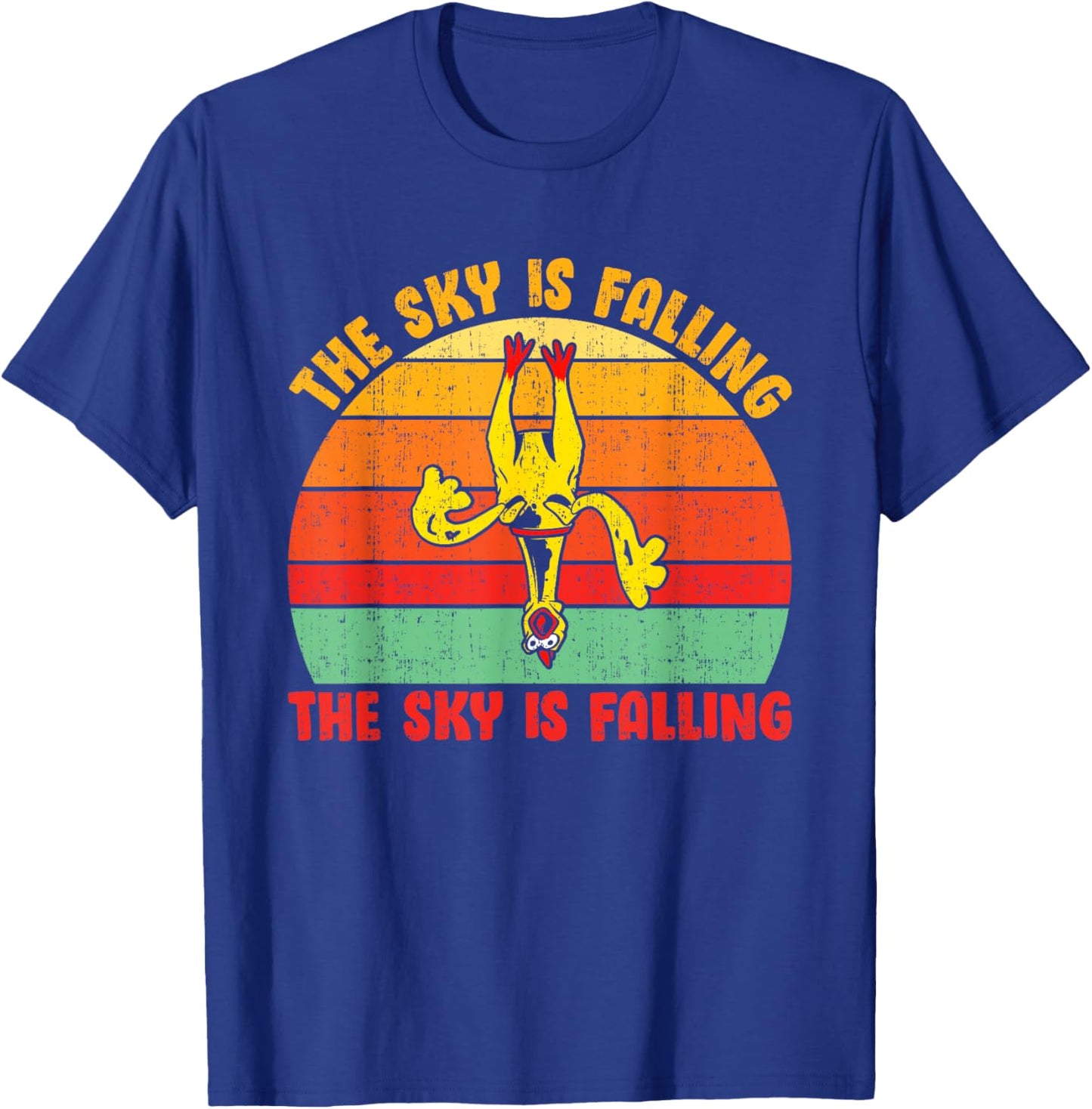 The Sky Is Falling The Sky Is Falling Funny Rubber Chicken T-Shirt - T-Shirt | Royal