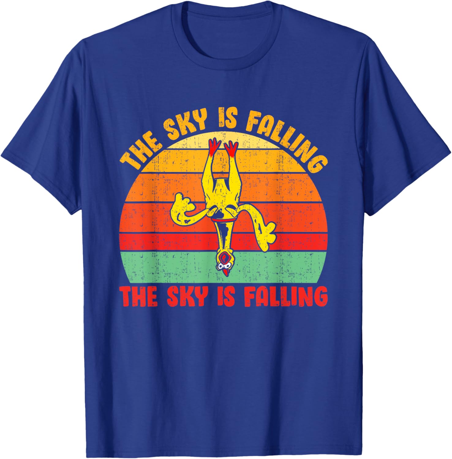 The Sky Is Falling The Sky Is Falling Funny Rubber Chicken T-Shirt - T-Shirt | Royal