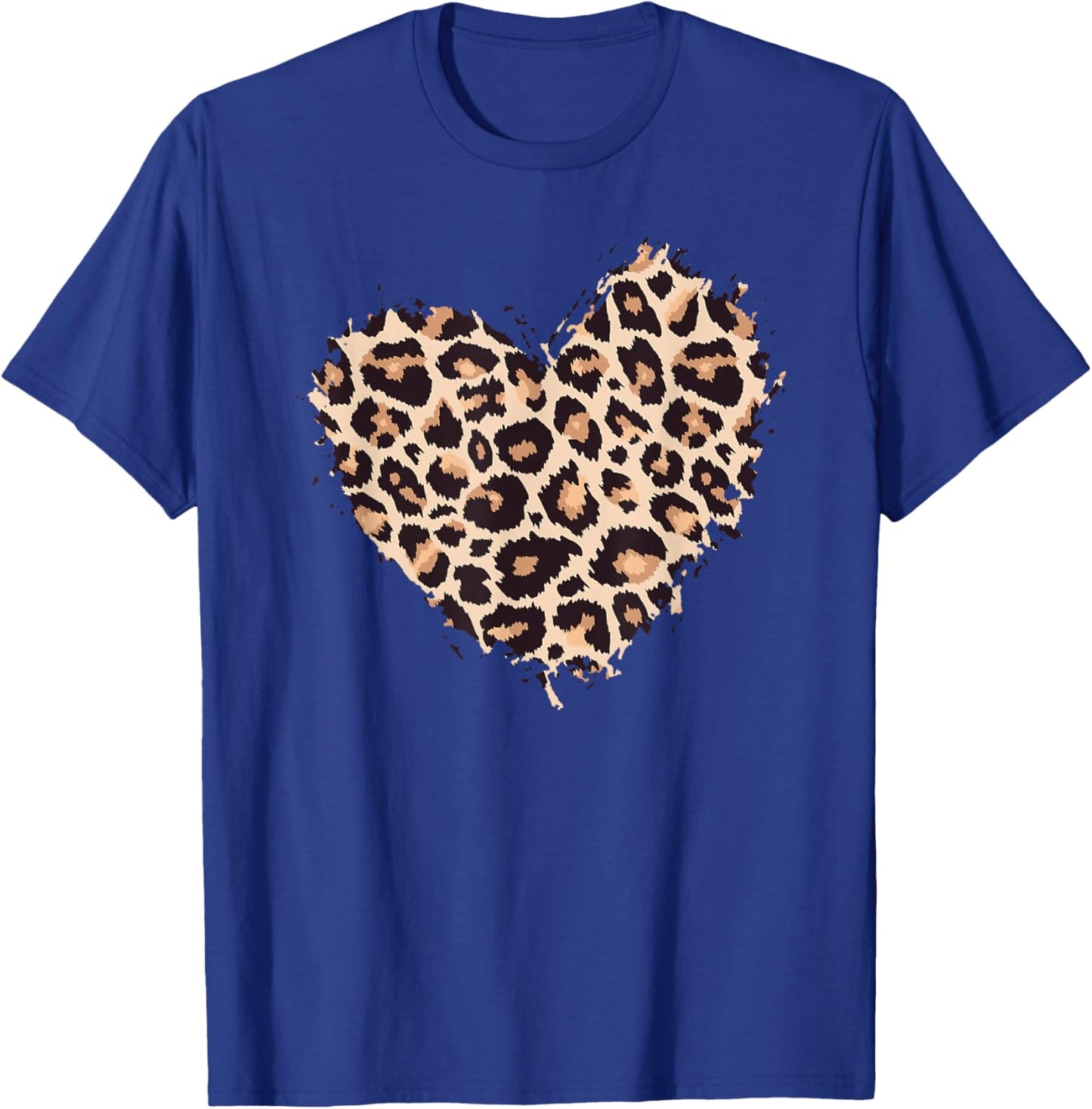 Leopard Cheetah Animal Print Heart T-Shirt - T-Shirt | Royal
