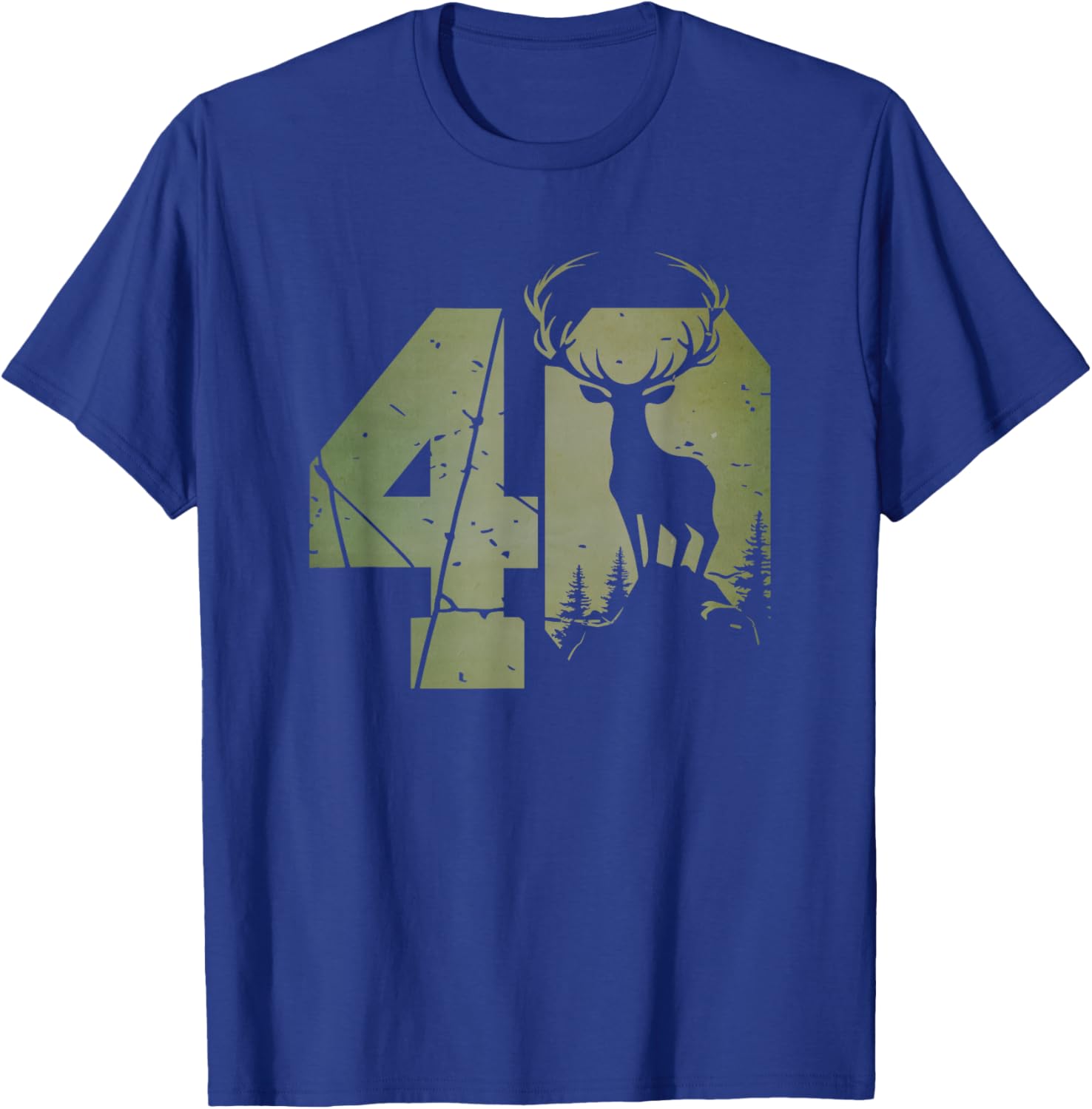 Stag Design for Hunters 40th Birthday or Anniversary T-Shirt - T-Shirt | Royal