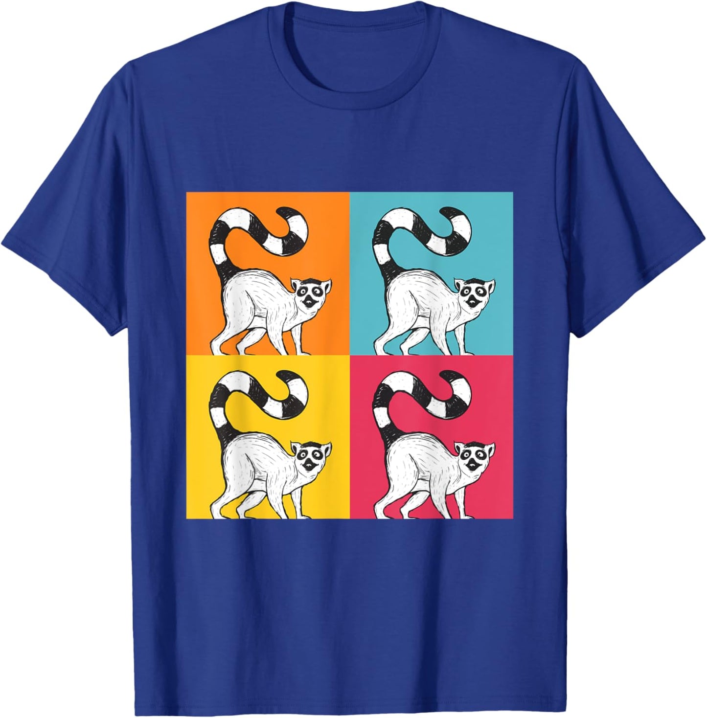 Lemur Pop Art - Zookeeper Animal Researcher Lemur Lover T-Shirt - T-Shirt | Royal
