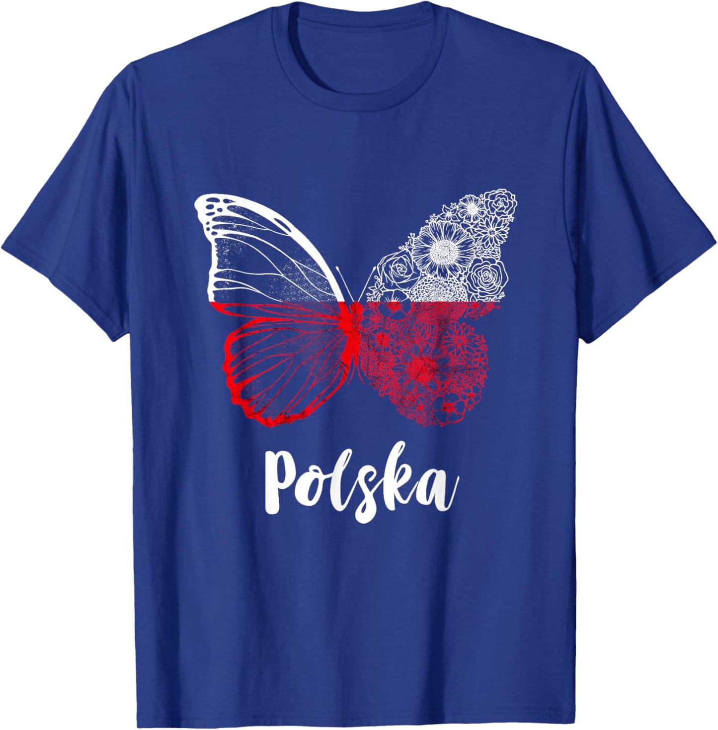 Polska Butterfly Wing Polish Pride Poland Flag Polish Roots T-Shirt - T-Shirt | Royal