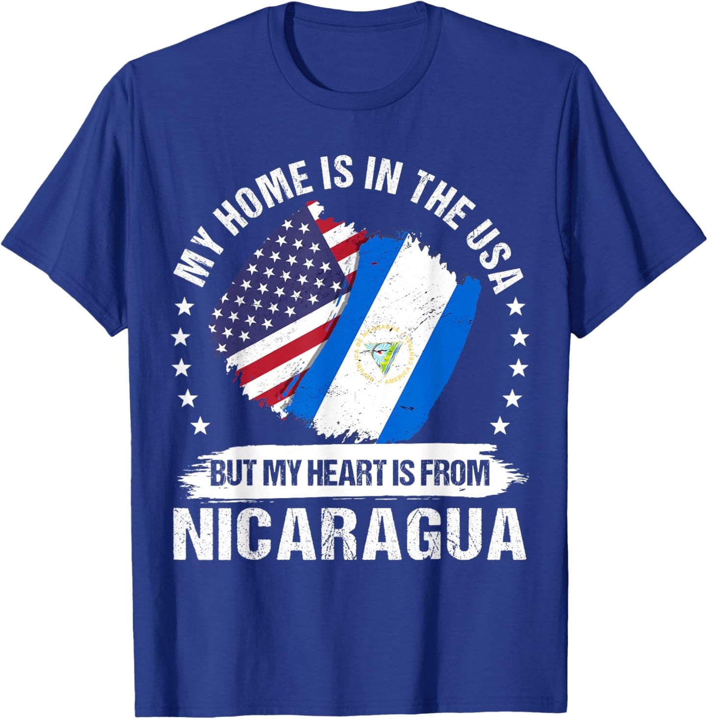 American Patriot Nicaragua Flag American Nicaraguan Roots T-Shirt - T-Shirt | Royal