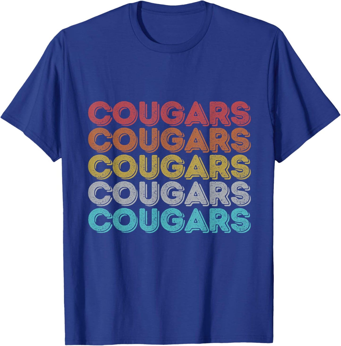 Vintage Retro Cougars T-Shirt - T-Shirt | Royal