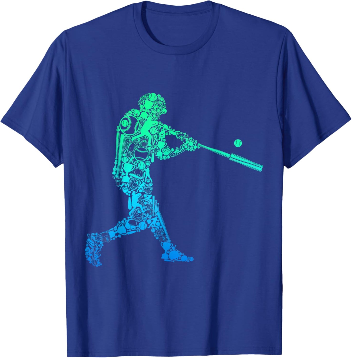 Baseball Player Batter Youth Men Kids Boys T-Shirt - T-Shirt | Royal