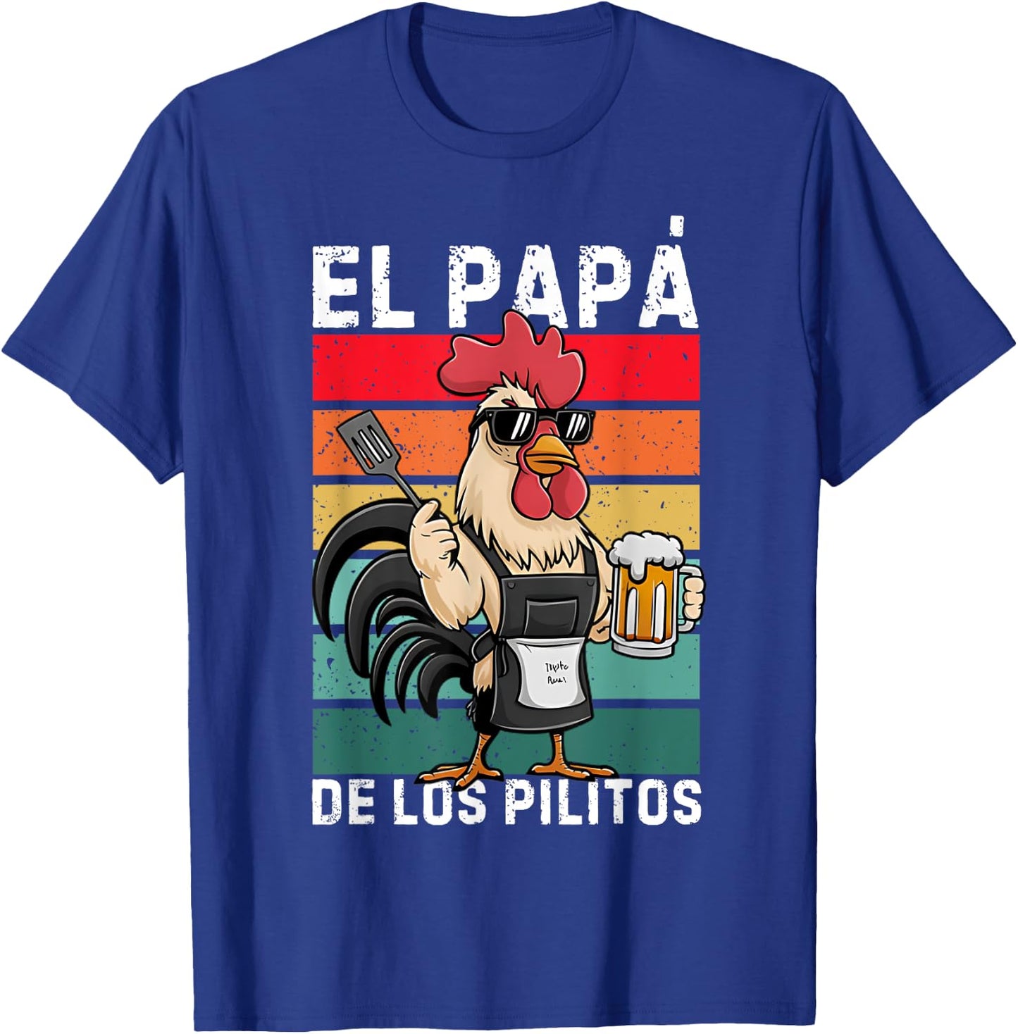 Retro El Papa de lo pollitos funny Spanish Dia del Padre T-Shirt - T-Shirt | Royal