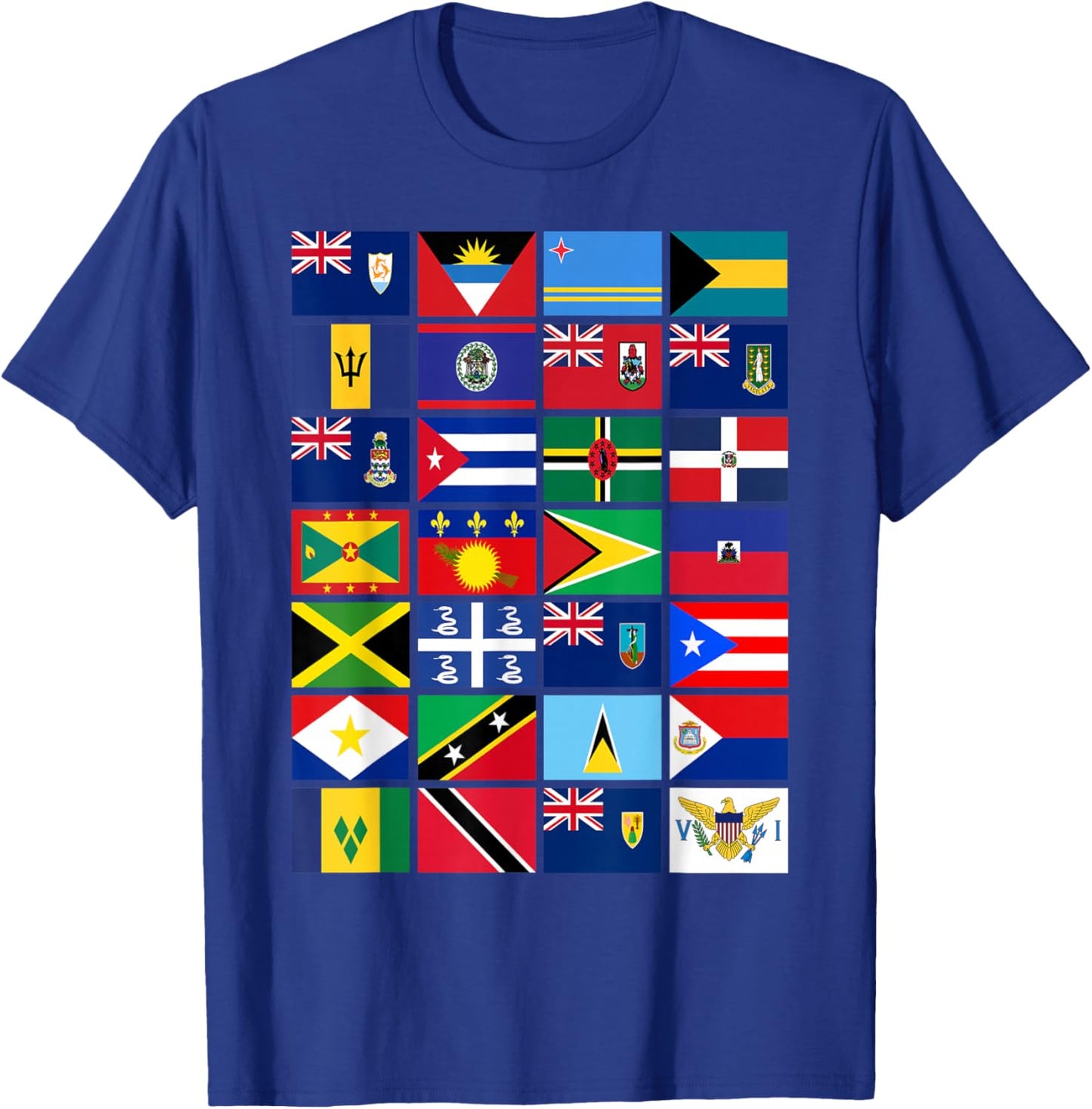 Caribbean Flags Unity Pride Souvenir Geography Gift T-Shirt - T-Shirt | Royal