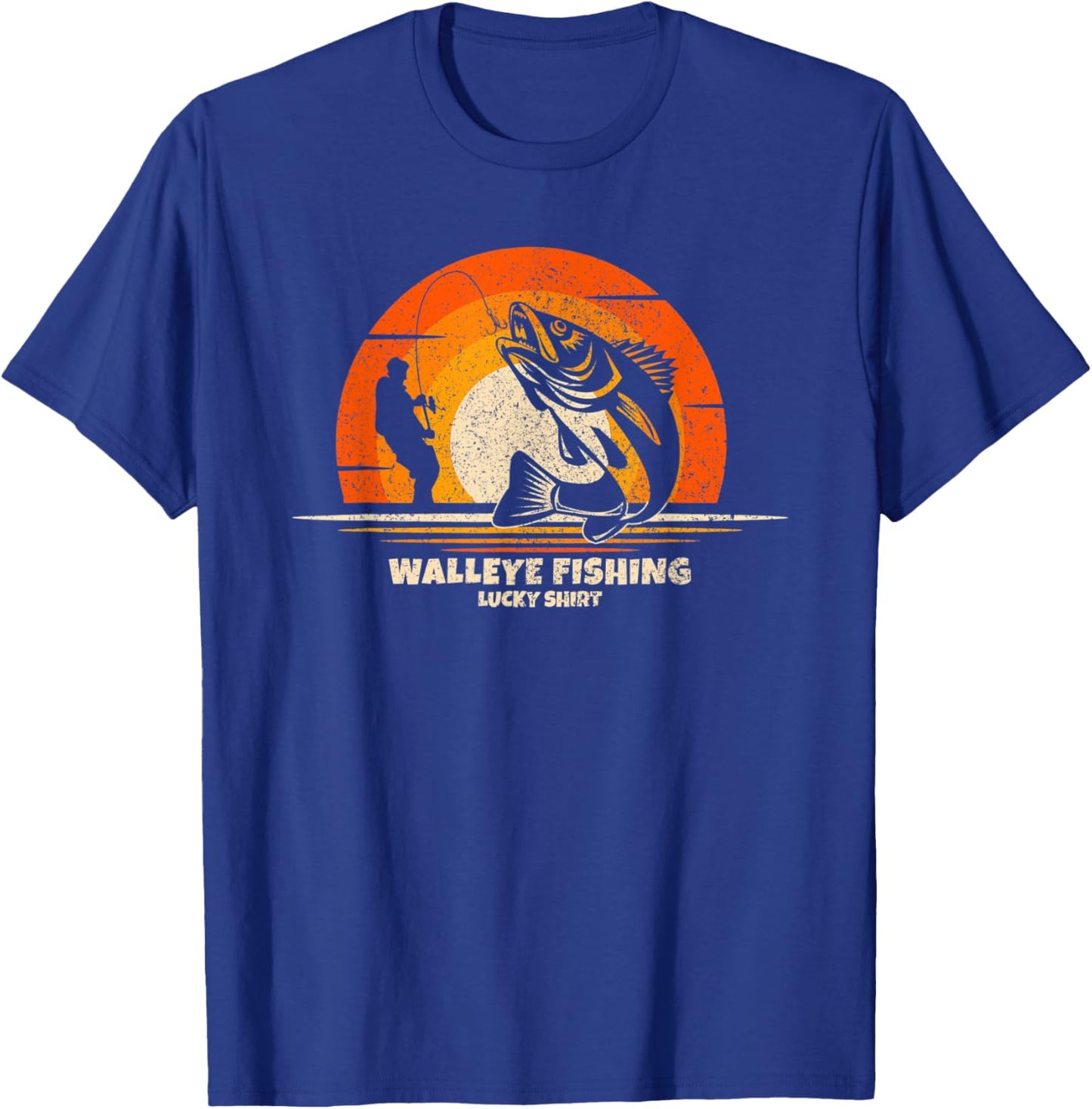 Walleye Fisherman Lucky Charm Walleye Fishing T-Shirt - T-Shirt | Royal