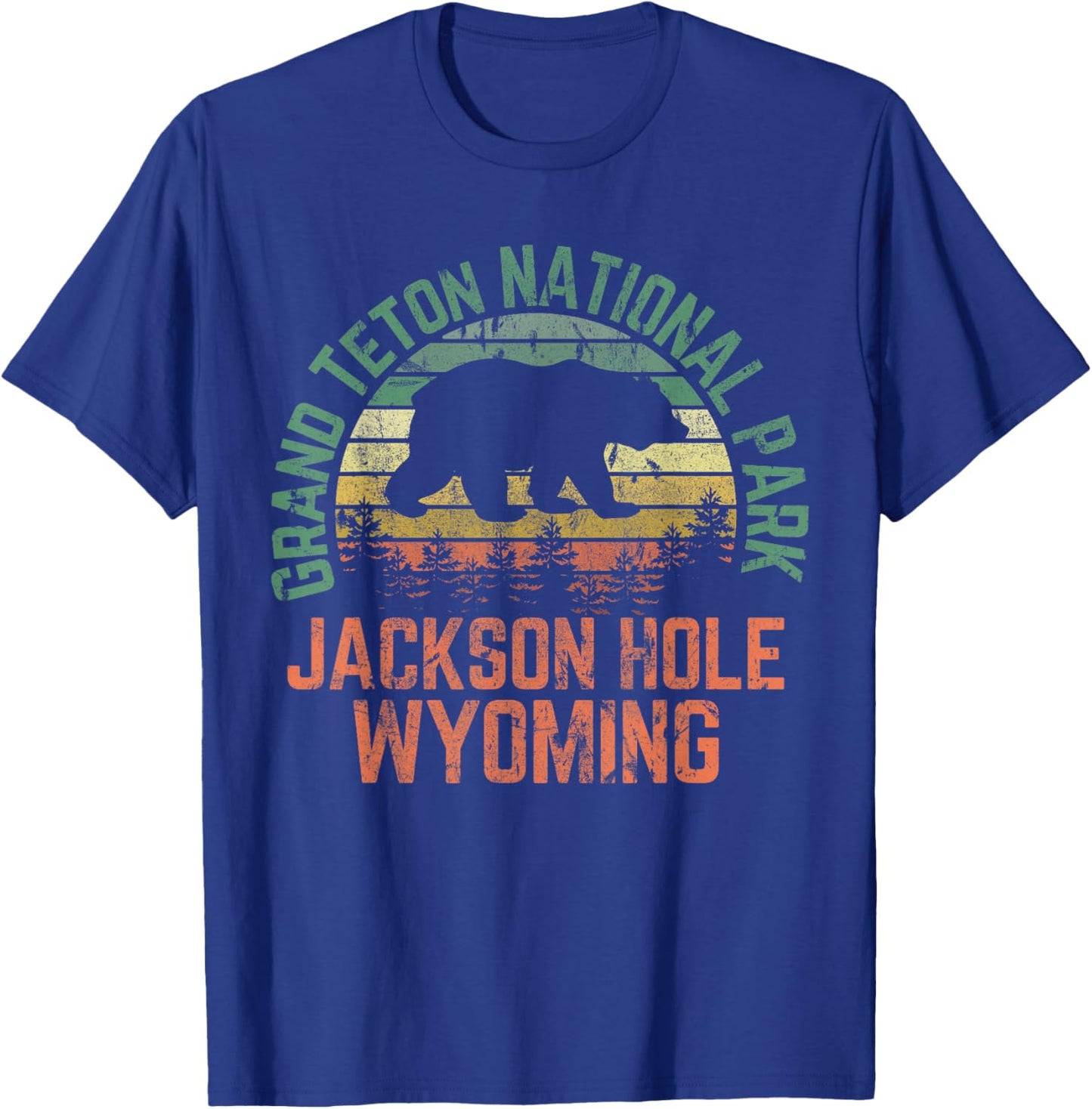 Grand Teton National Park Jackson Hole Wyoming Bear Vintage T-Shirt - T-Shirt | Royal