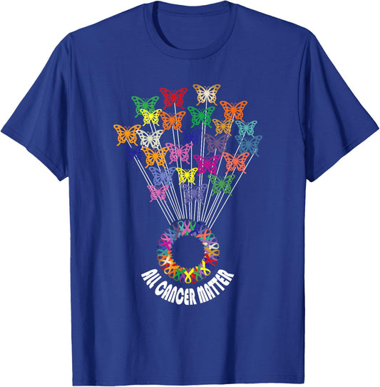 All Cancer Matters Awareness Day Ribbon Support T-Shirt - T-Shirt | Royal