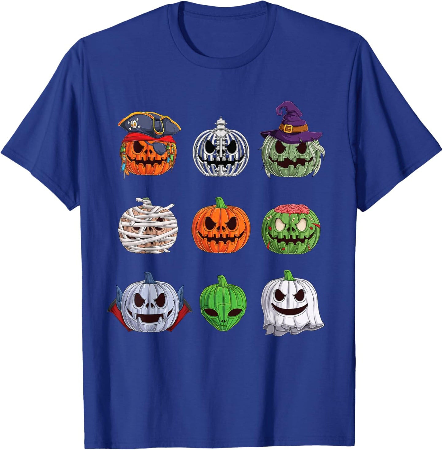 Funny Halloween costume Women Kids Men Pumpkin characters T-Shirt - T-Shirt | Royal