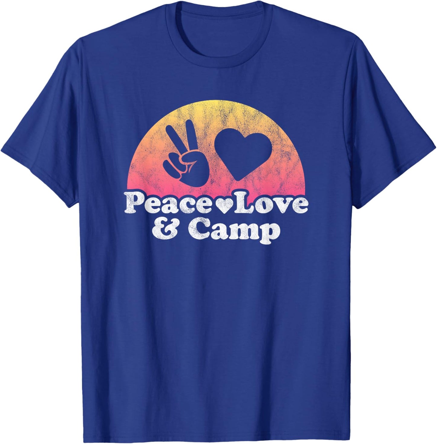 Peace Love and Camp Camping T-Shirt - T-Shirt | Royal