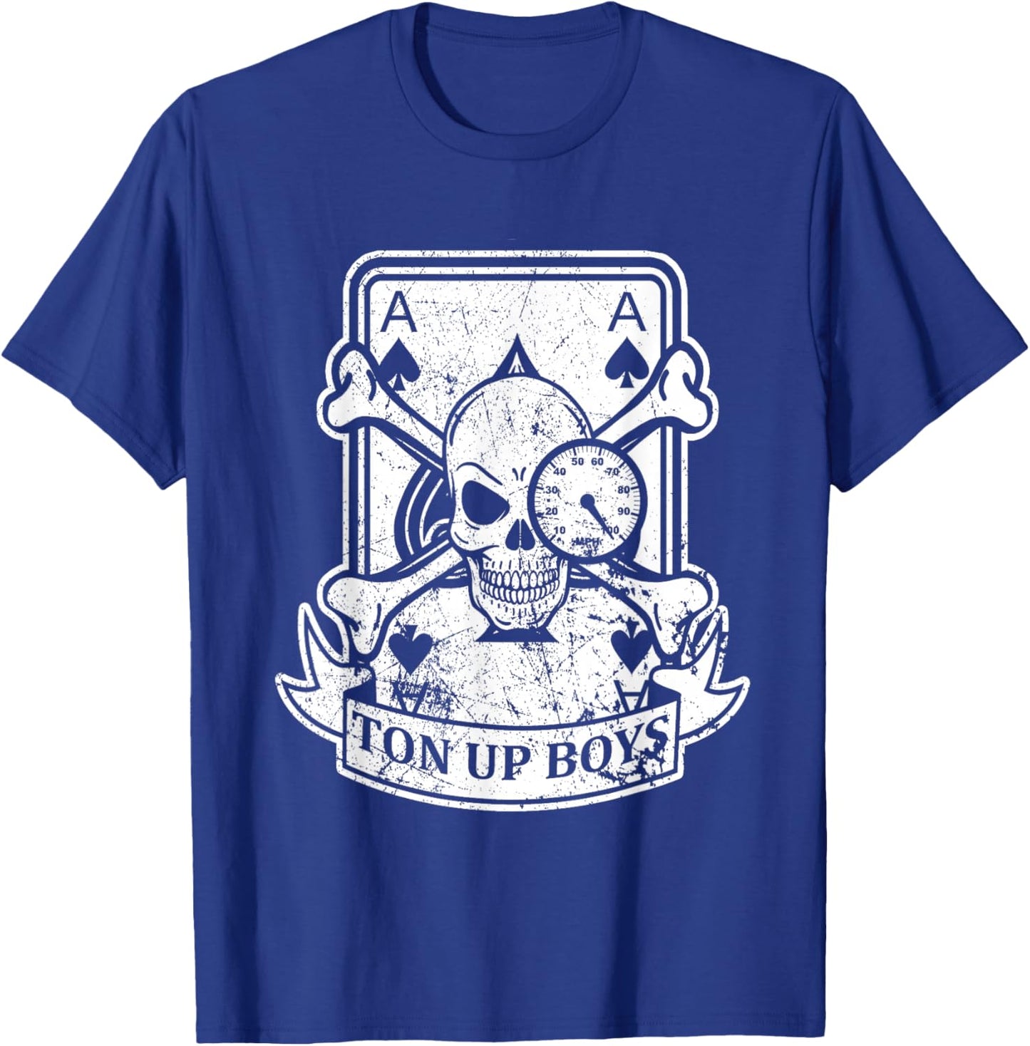 Ton Up Boys, Ace Cafe Biker Motorcyclist design T-Shirt - T-Shirt | Royal