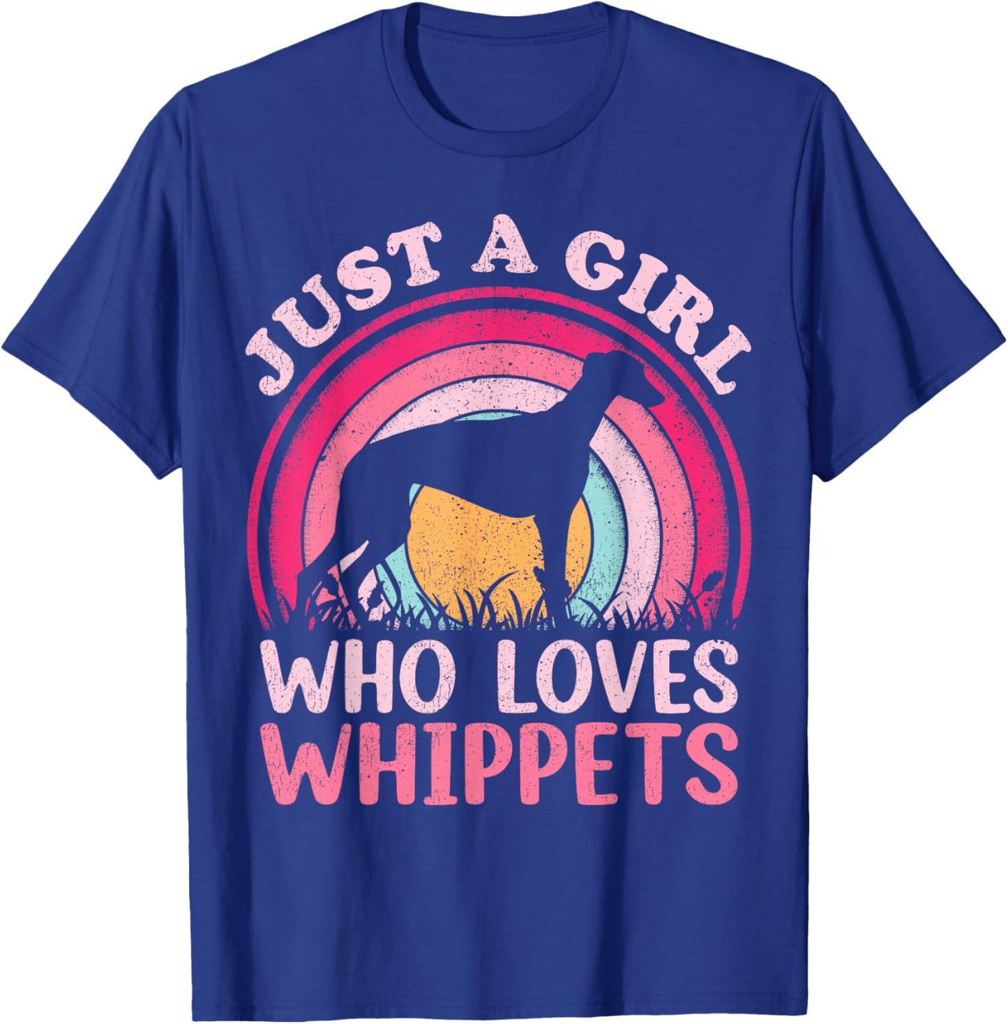 Whippet Dog Lover Vintage Just A Girl Who Loves Whippets T-Shirt - T-Shirt | Royal