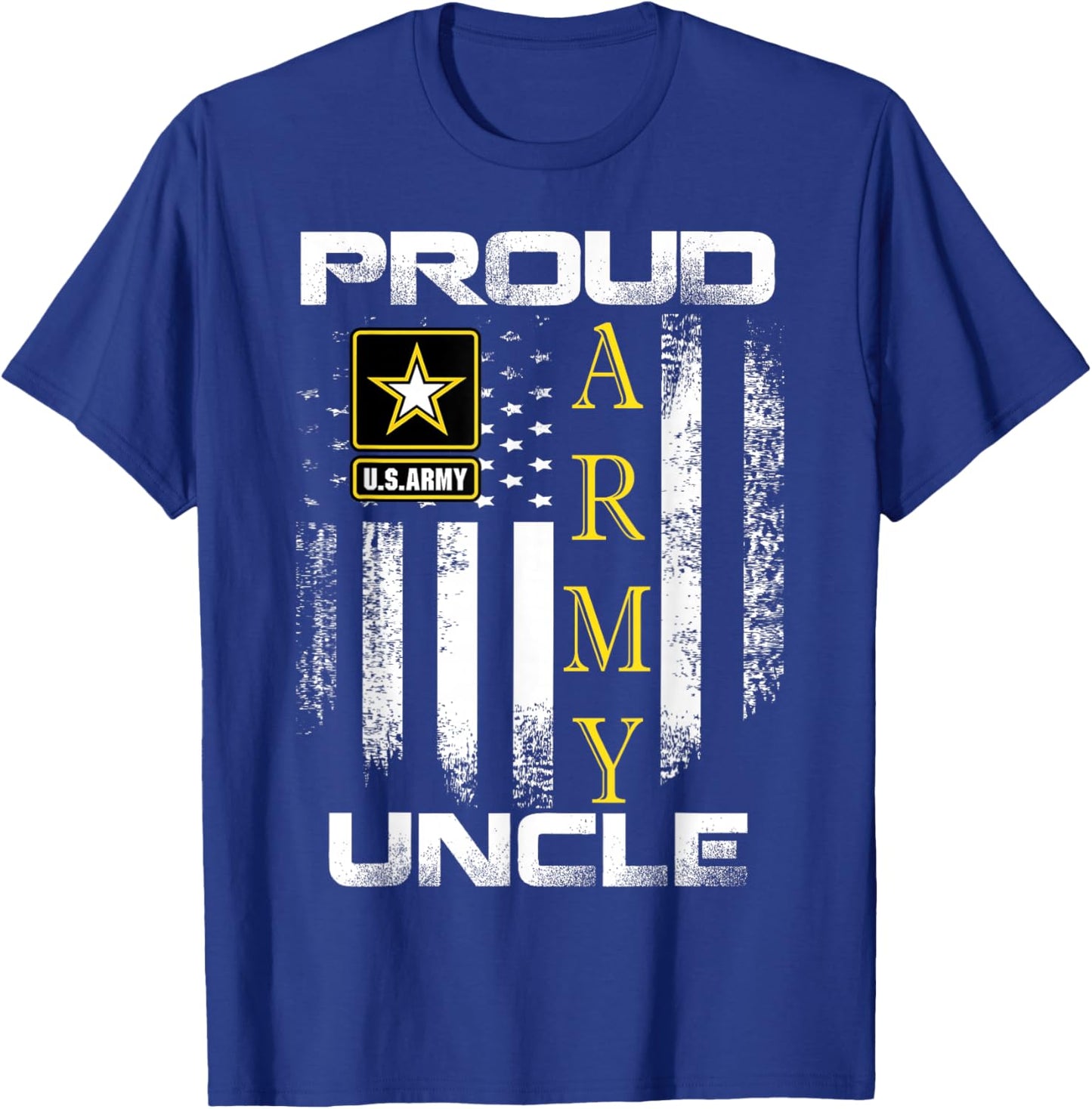 Vintage Proud Army Uncle with American Flag Gift T-Shirt - T-Shirt | Royal