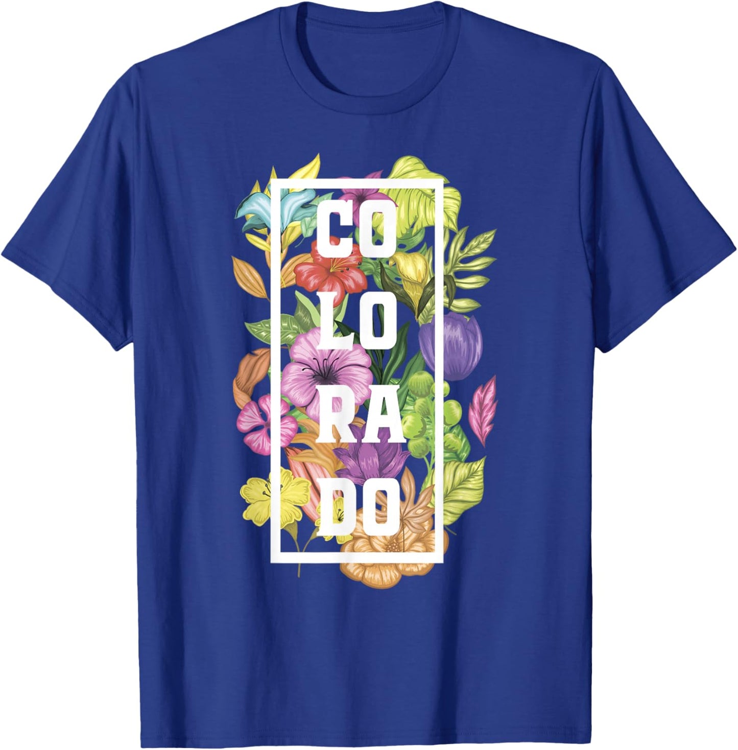 Colorado Flowers Rocky Mountains Skiing Camping Climbing T-Shirt - T-Shirt | Royal