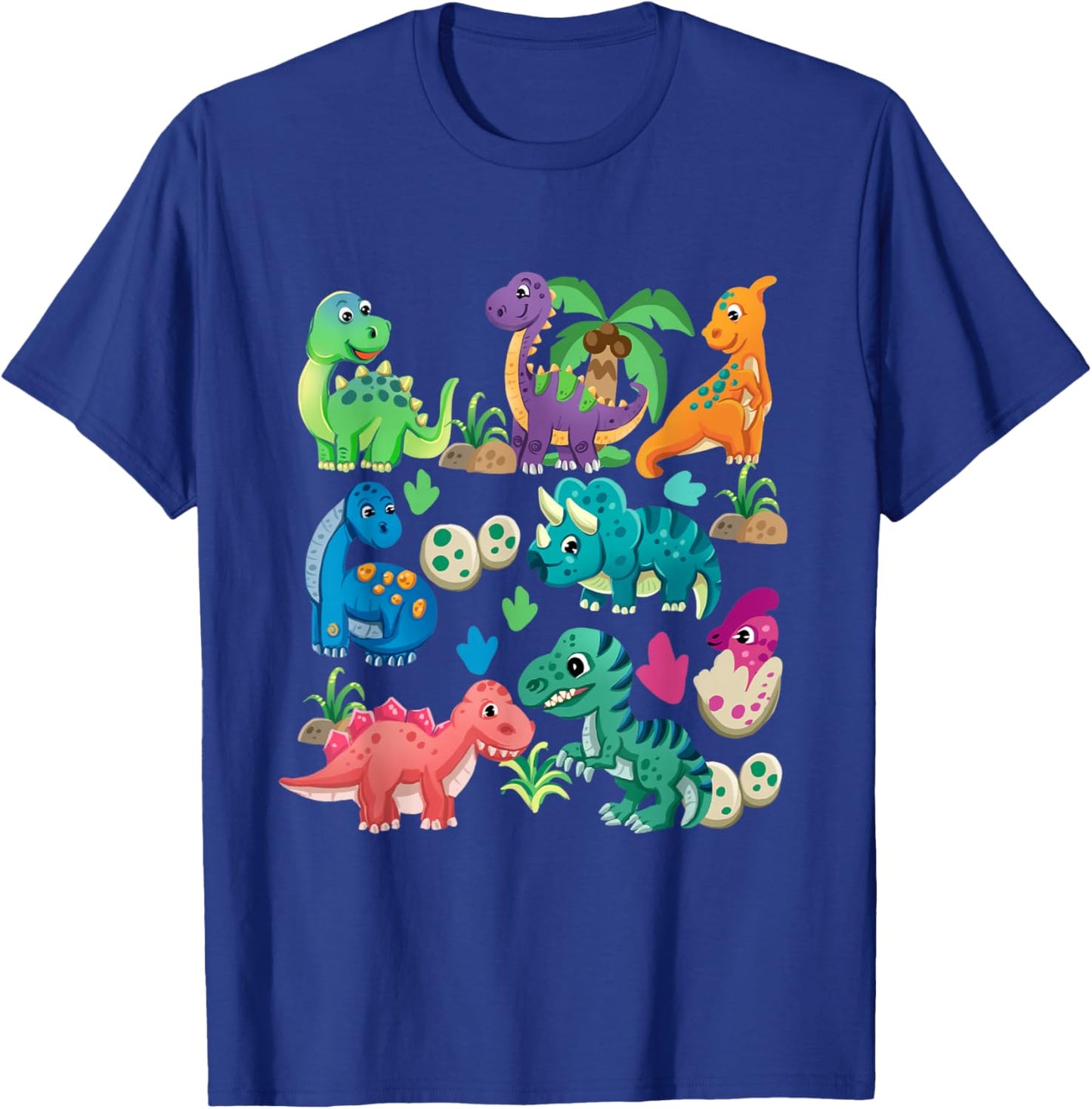 Types of Dinosaurs Cute Dino Identification Girl Boy T-Shirt - T-Shirt | Royal