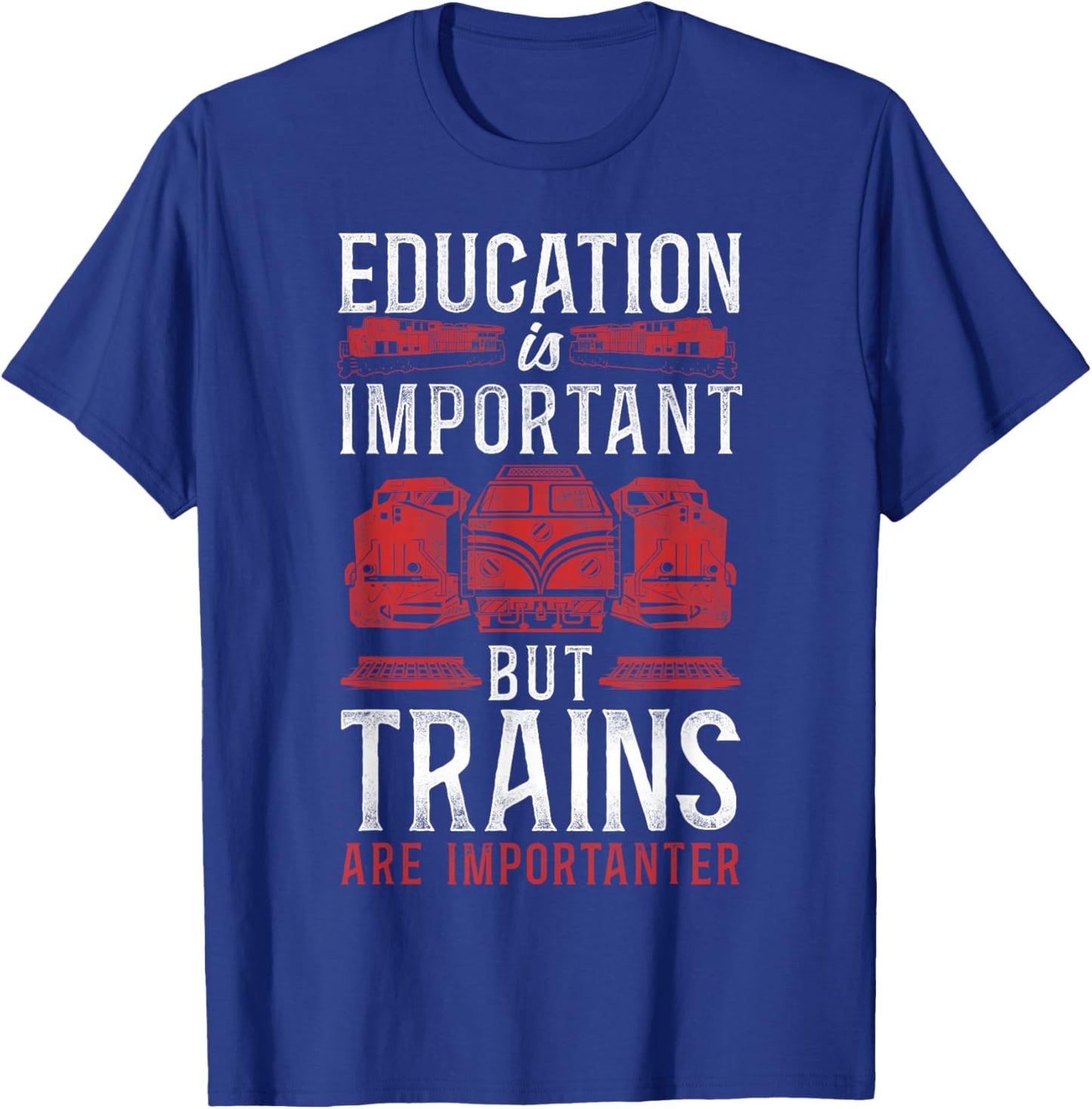Freight Diesel Train Driver Trainspotting Locomotive Vintage T-Shirt - T-Shirt | Royal