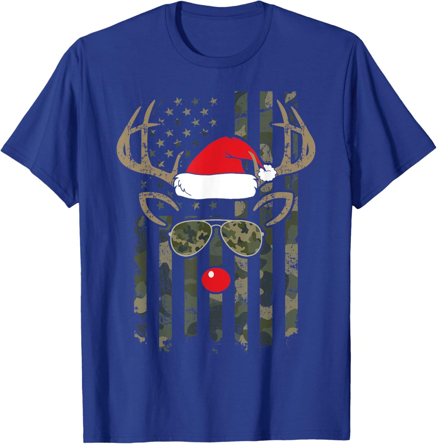 Whitetail Buck Bow Hunter Camo Funny Deer Hunting Christmas T-Shirt - T-Shirt | Royal