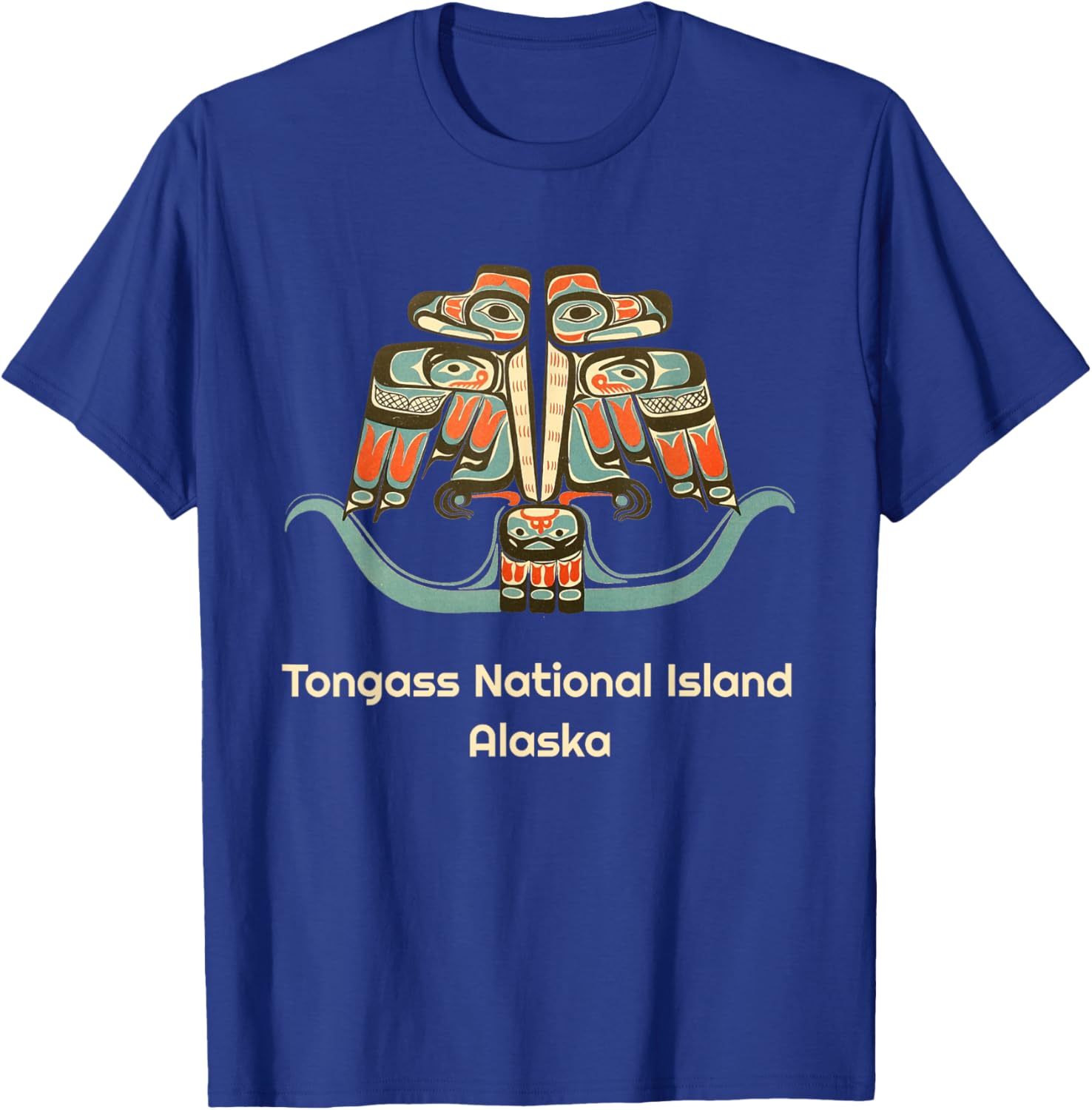 Tongass National Island Alaska Native American Thunderbird T-Shirt - T-Shirt | Royal