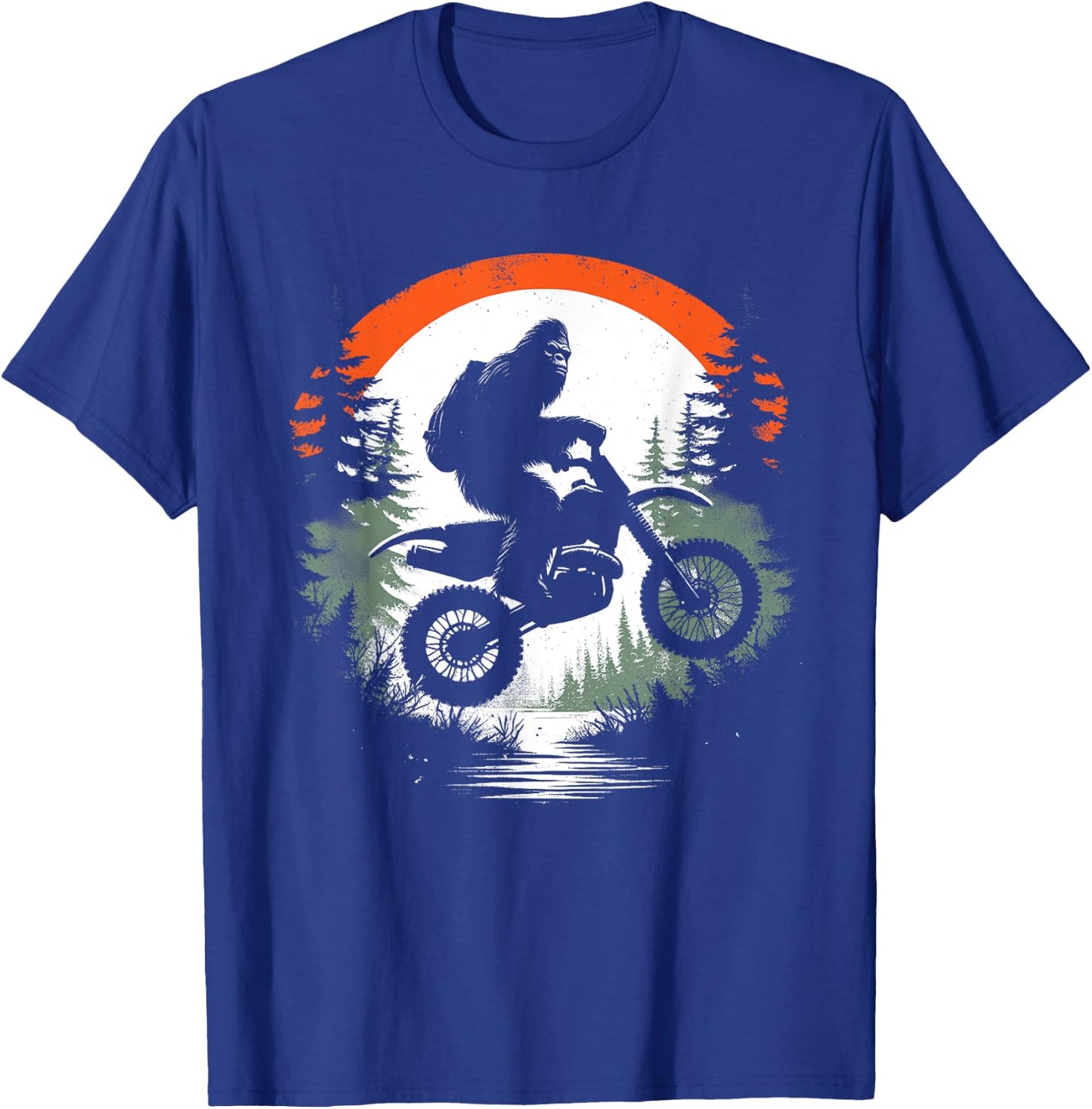 Bigfoot Dirtbike - Funny Bigfoot Sasquatch Bike Lover T-Shirt - T-Shirt | Royal