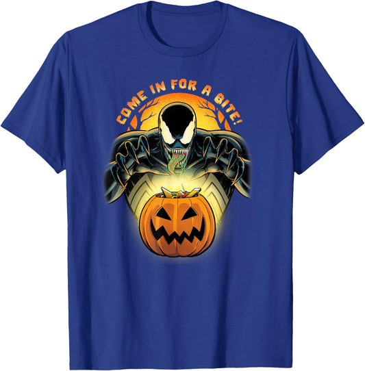 Marvel Venom Halloween Trick or Treat Come In for a Bite T-Shirt - T-Shirt | Royal