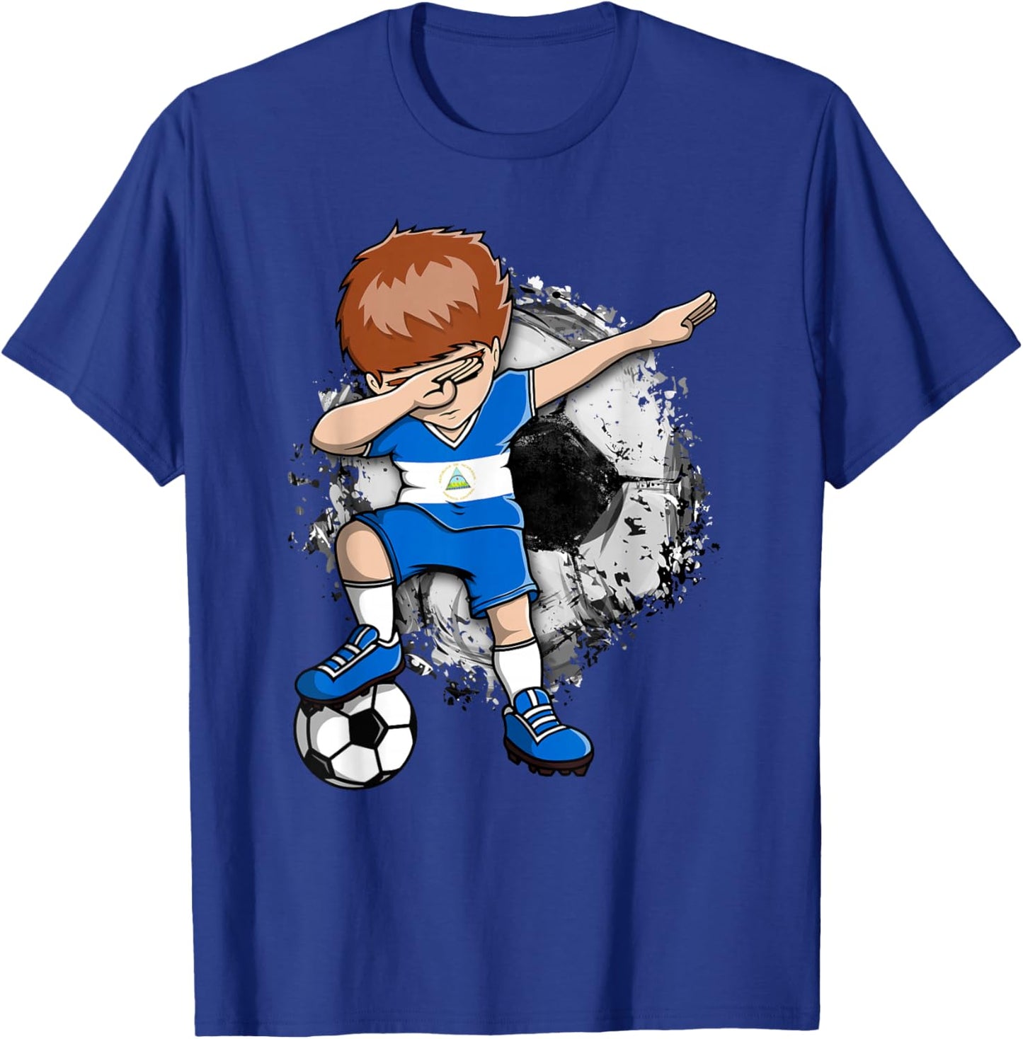 Dabbing Soccer Boy Nicaragua Jersey Nicaragua Football Fans T-Shirt - T-Shirt | Royal