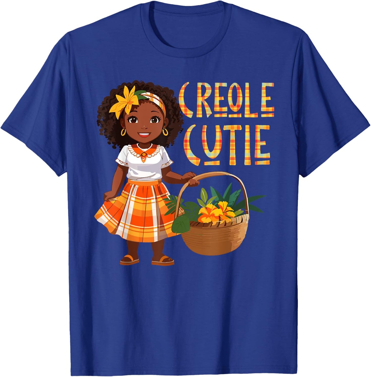 Creole Day Cutie Madras Jounen Kweyol Saint.Lucia Girls T-Shirt - T-Shirt | Royal