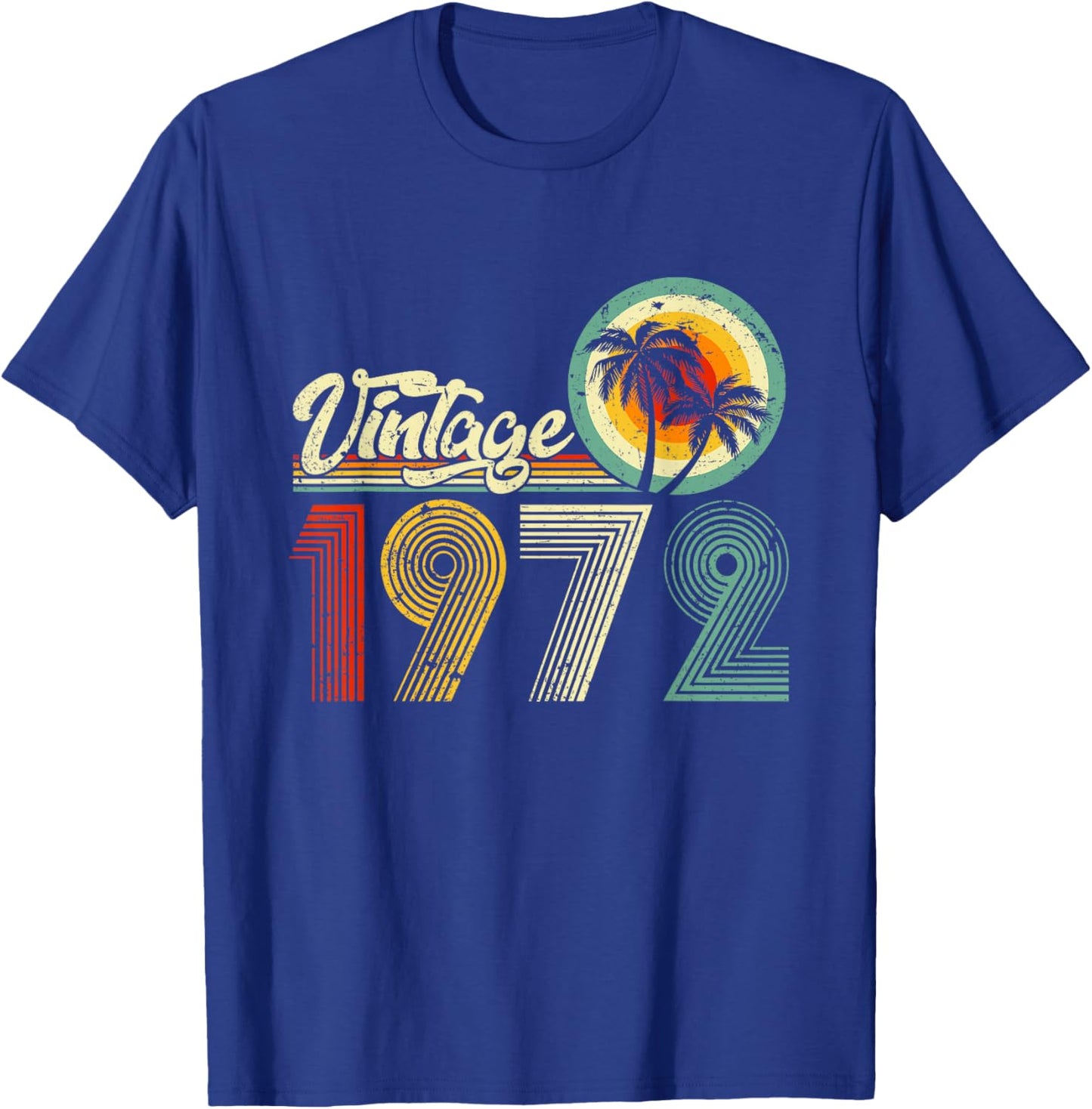 50 Year Old Gift Men Women Vintage 1972 50th Birthday Retro T-Shirt - T-Shirt | Royal