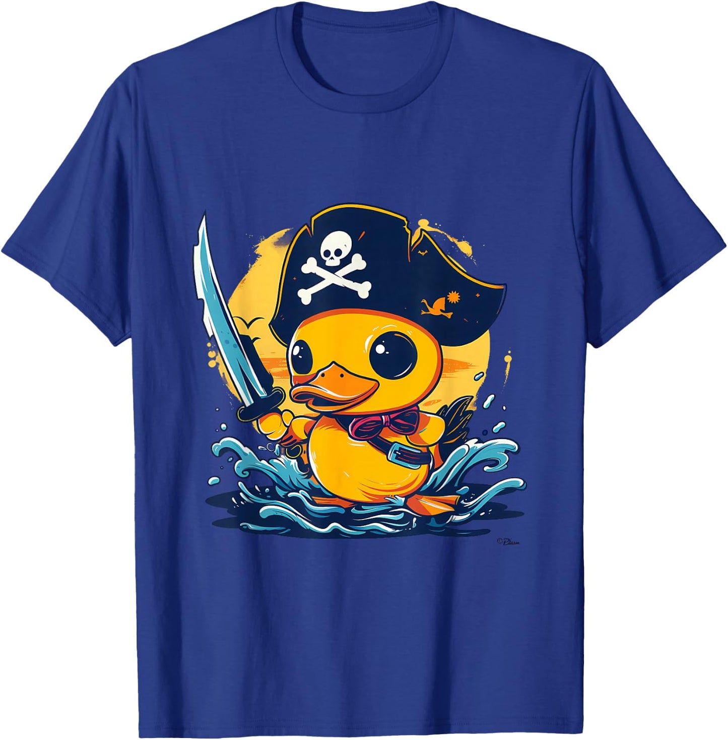 Rubber Duck Pirate Artwork Funny Rubber Duck Rubber Duckling T-Shirt - T-Shirt | Royal