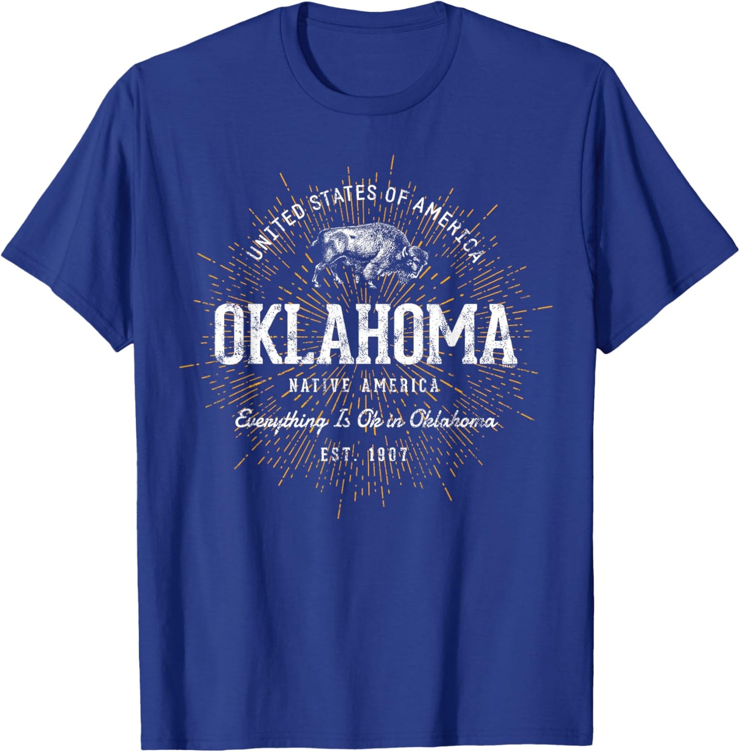 Vintage State of Oklahoma Retro T-Shirt - T-Shirt | Royal