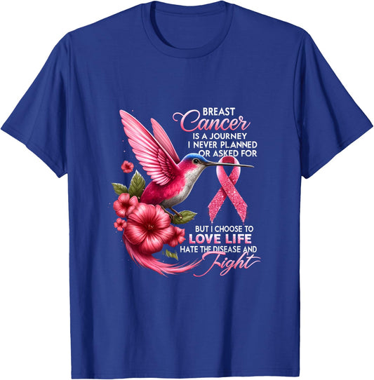 Breast Cancer Breast Cancer Is A Journey I Never Planned T-Shirt - T-Shirt | Royal
