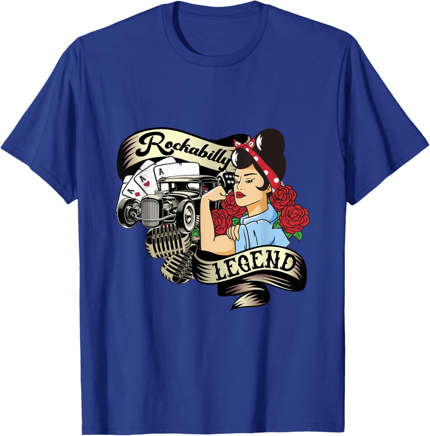 Vintage 50s RnR Design - Rockabilly Legend T-Shirt - T-Shirt | Royal