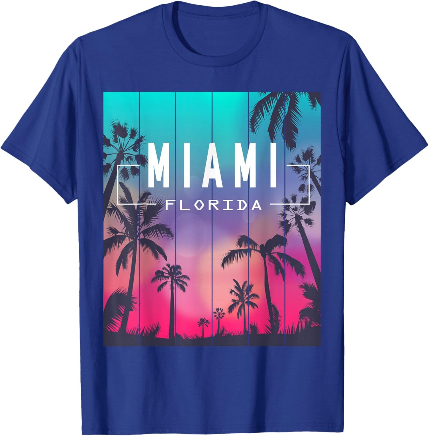 Miami Florida Sunset - I Love Miami Beach Souvenir T-Shirt - T-Shirt | Royal