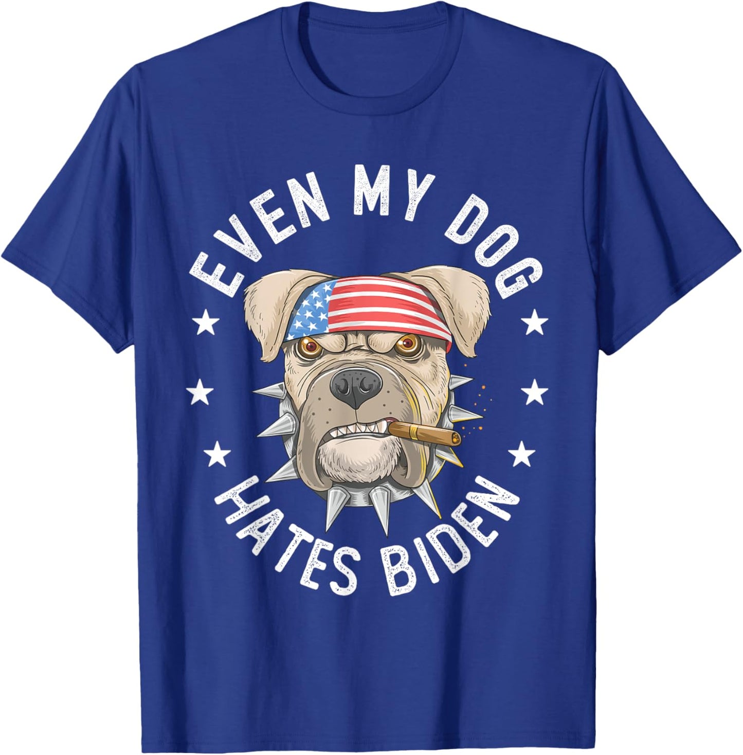 Vintage Anti Liberal Even My Dog Hates Biden Pit Bull Dog Women T-Shirt - T-Shirt | Royal