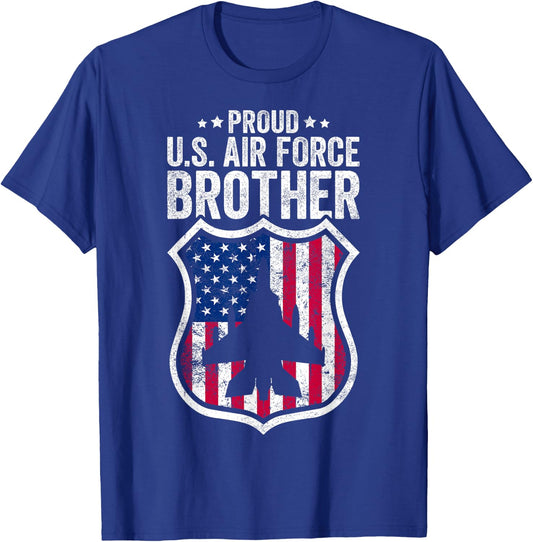 Vintage Proud Brother US Army Air Force Military T-Shirt - T-Shirt | Royal