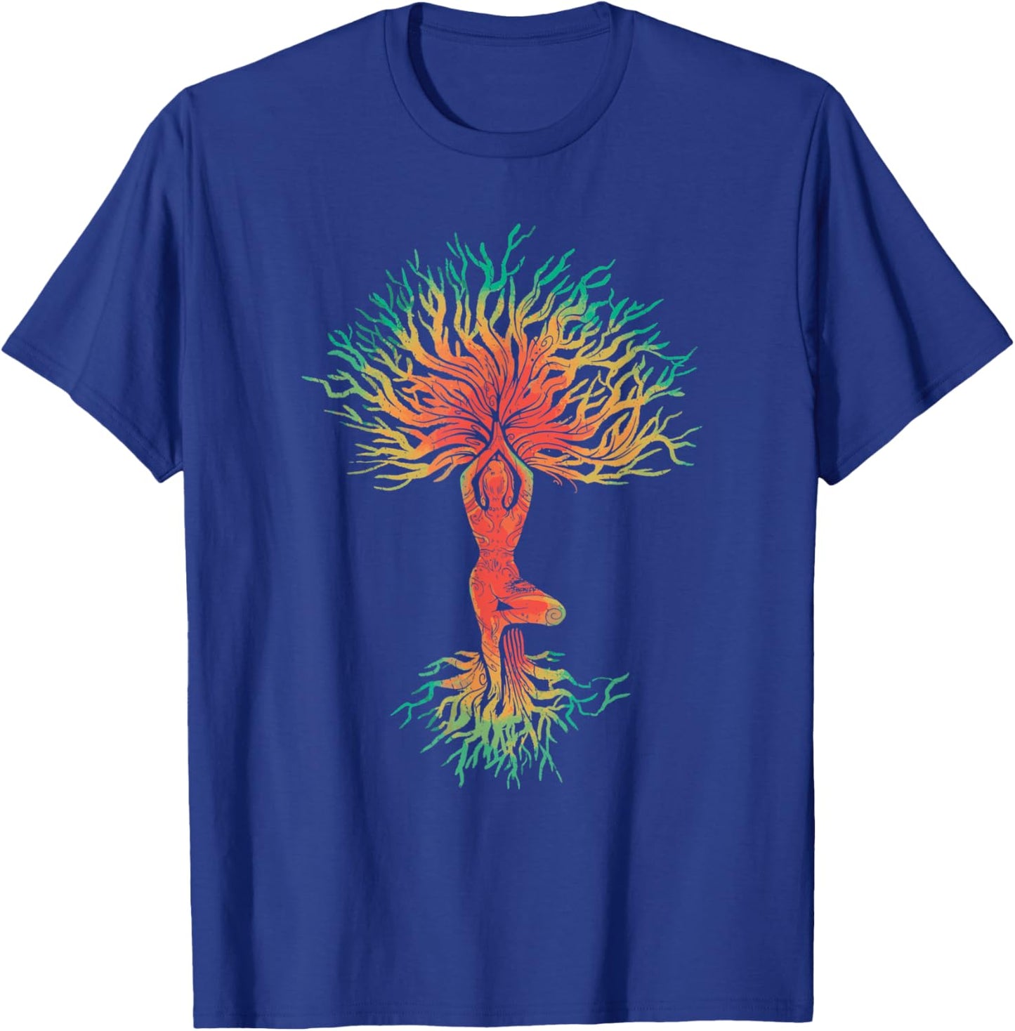 Woman in yoga pose tree T-Shirt - T-Shirt | Royal