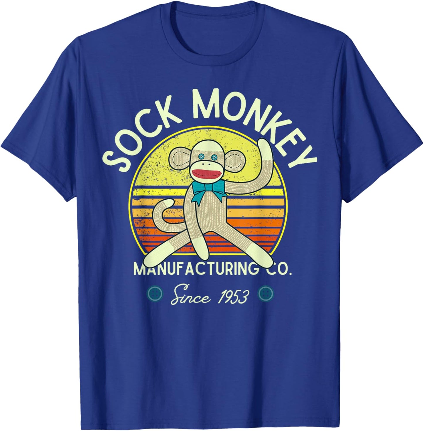 Sock Monkey Manufacturing Co. Retro Vintage Sock Monkeys T-Shirt - T-Shirt | Royal