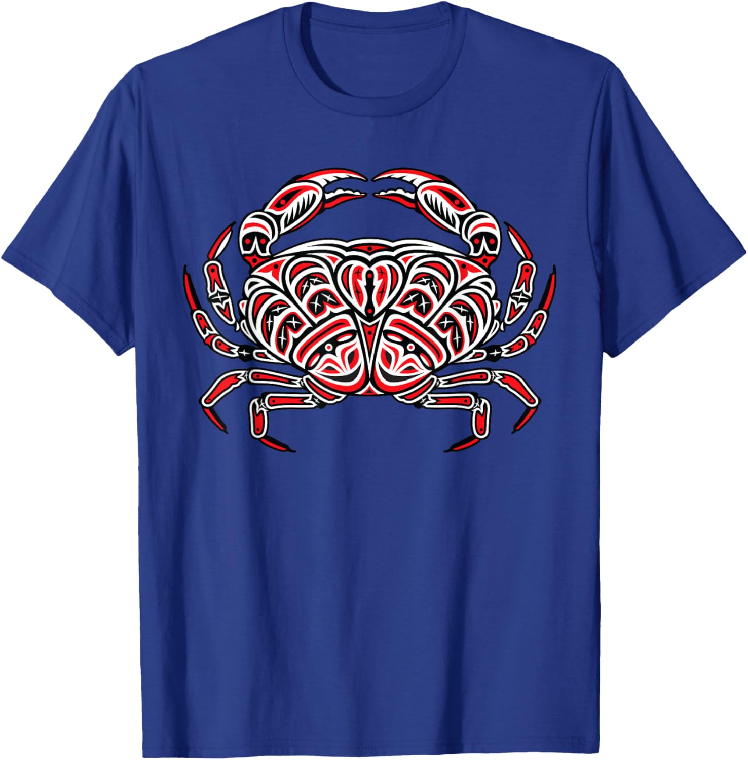 Dungeness Crab Fisherman Northwest Art Native American T-Shirt - T-Shirt | Royal