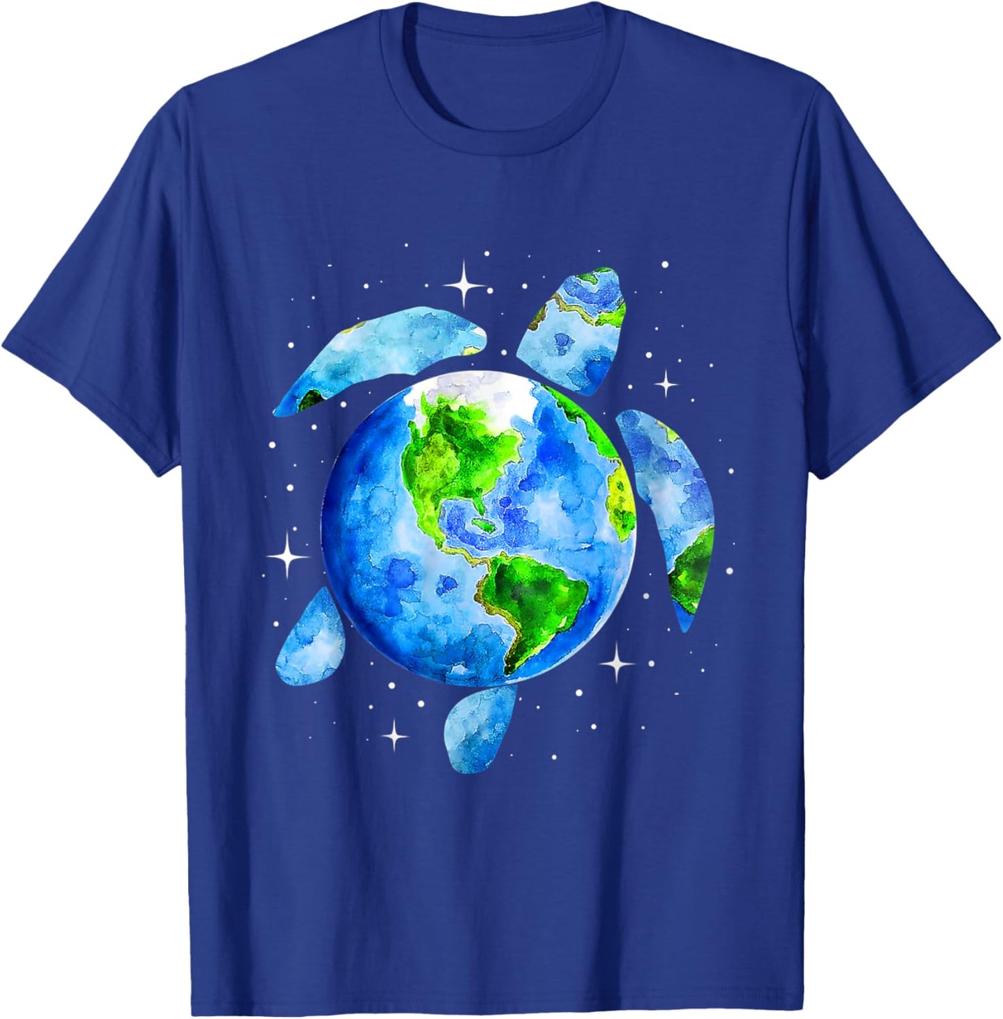 Earth Day 2022 Restore Save the Planet Earth Sea Turtle Art T-Shirt - T-Shirt | Royal