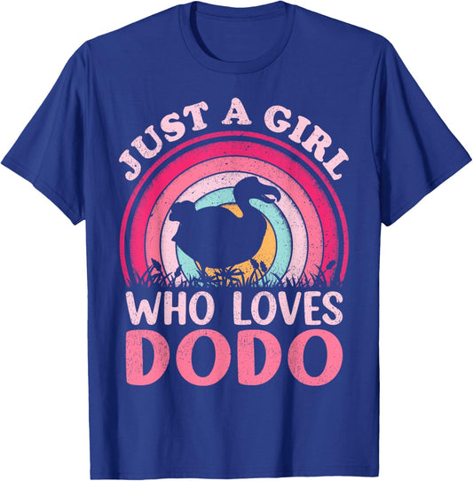 Dodo Bird Vintage Retro Just A Girl Who Loves Dodo T-Shirt - T-Shirt | Royal