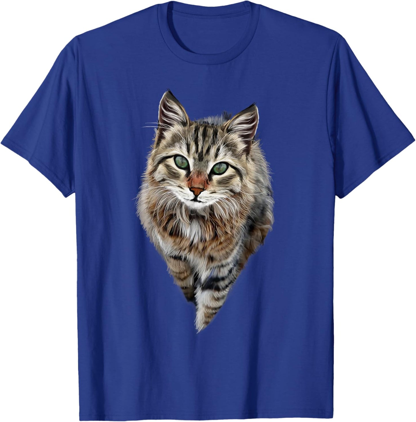 Brown Cat Green Eyes Cats Shirt Gifts T-Shirt - T-Shirt | Royal