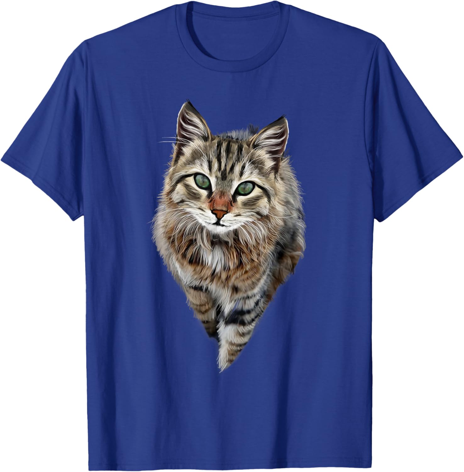 Brown Cat Green Eyes Cats Shirt Gifts T-Shirt - T-Shirt | Royal