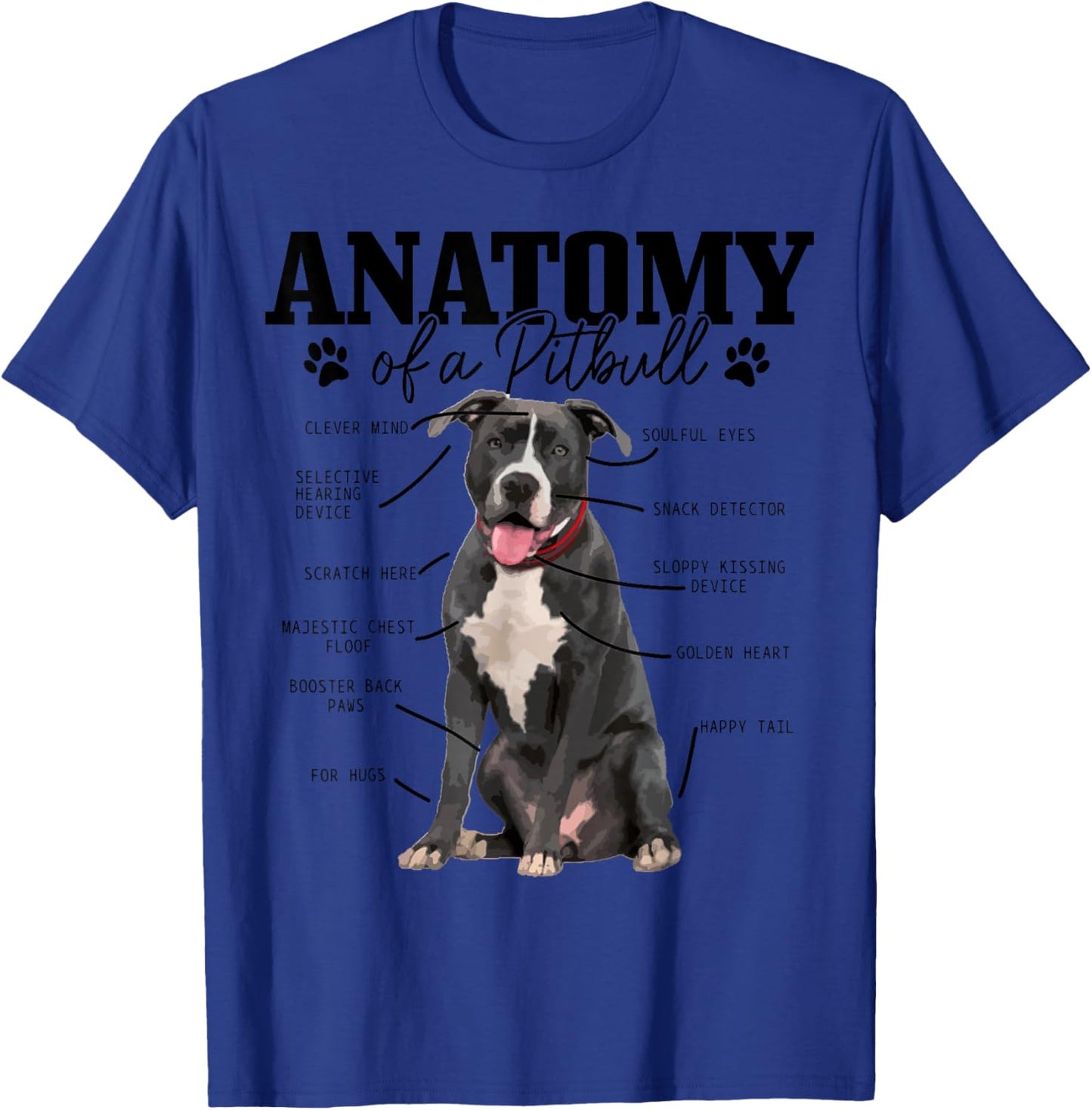 Anatomy Of A Pitbull Dog Funny Cute Pitbull Mom Pitbull Dad T-Shirt - T-Shirt | Royal