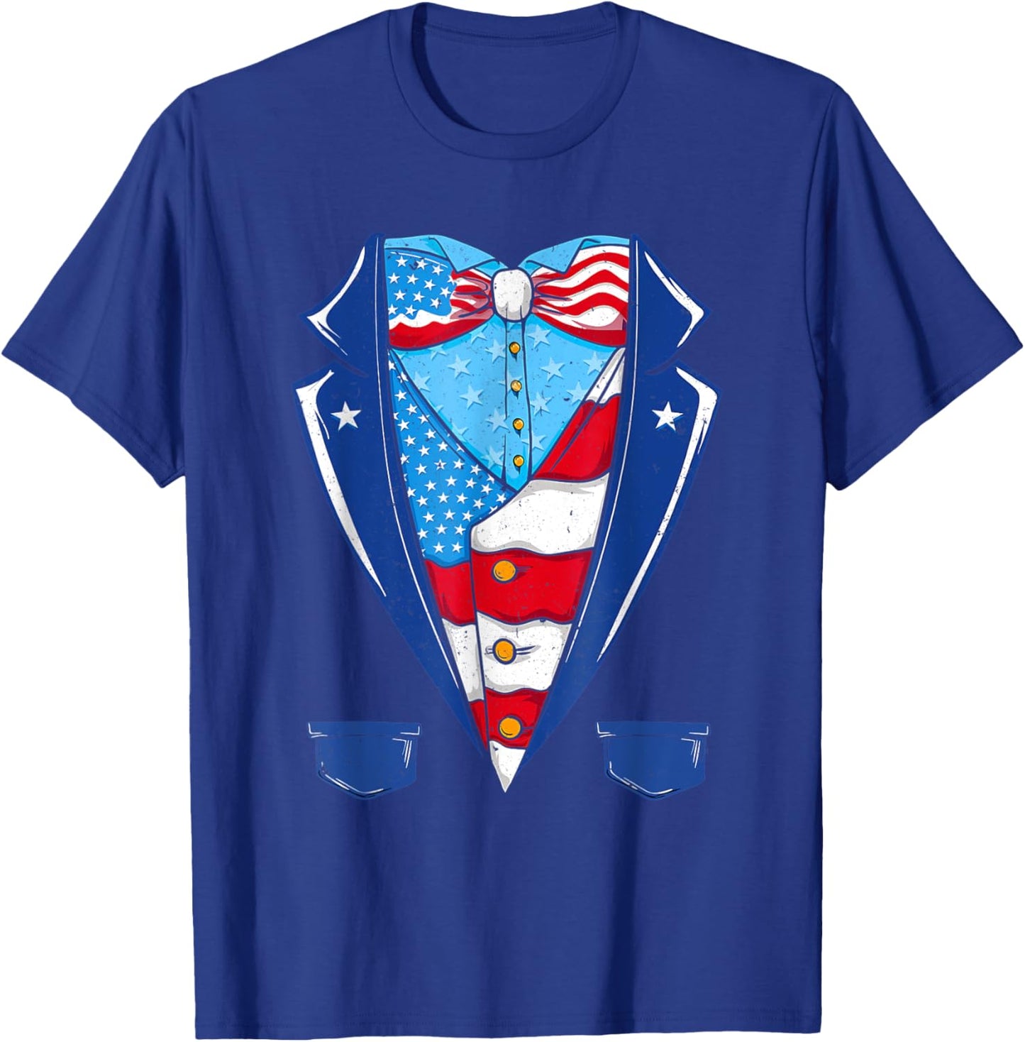 Uncle Sam American Flag Vest Patriotic Halloween Costume Women Kids Men T-Shirt - T-Shirt | Royal