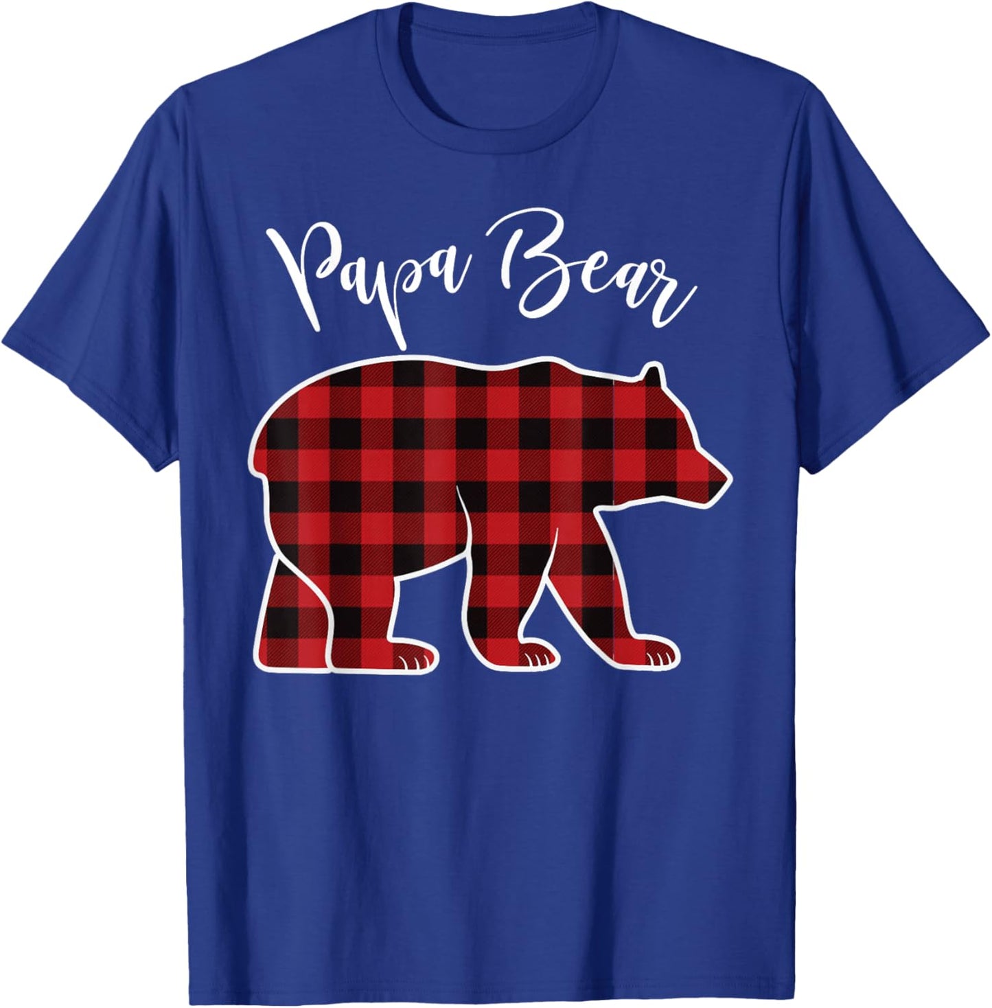 Papa Bear Pajama Red Buffalo Xmas Funny Family Christmas T-Shirt - T-Shirt | Royal