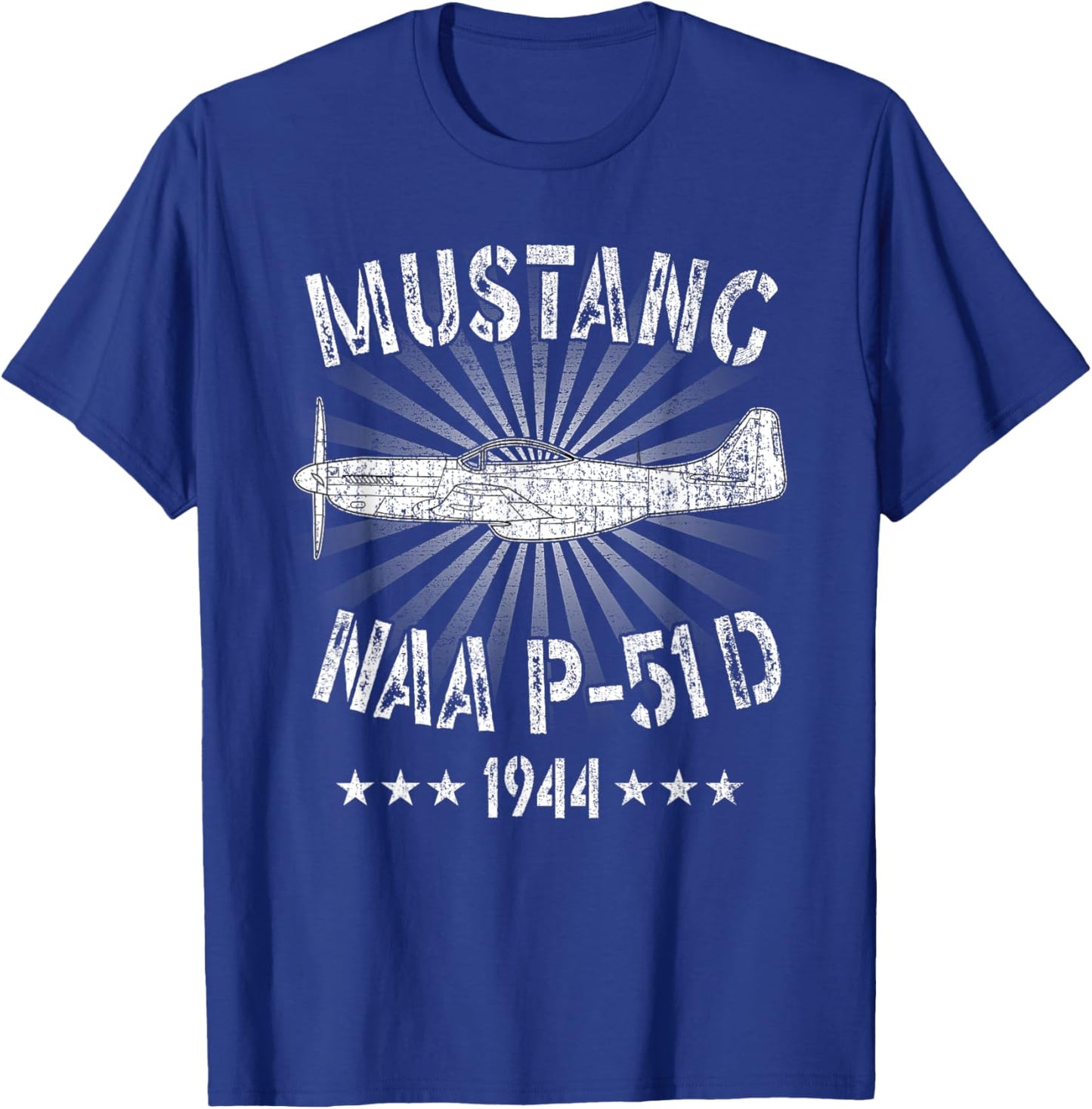P-51D Mustang Vintage North American P 51 Fighter Warbirds T-Shirt - T-Shirt | Royal
