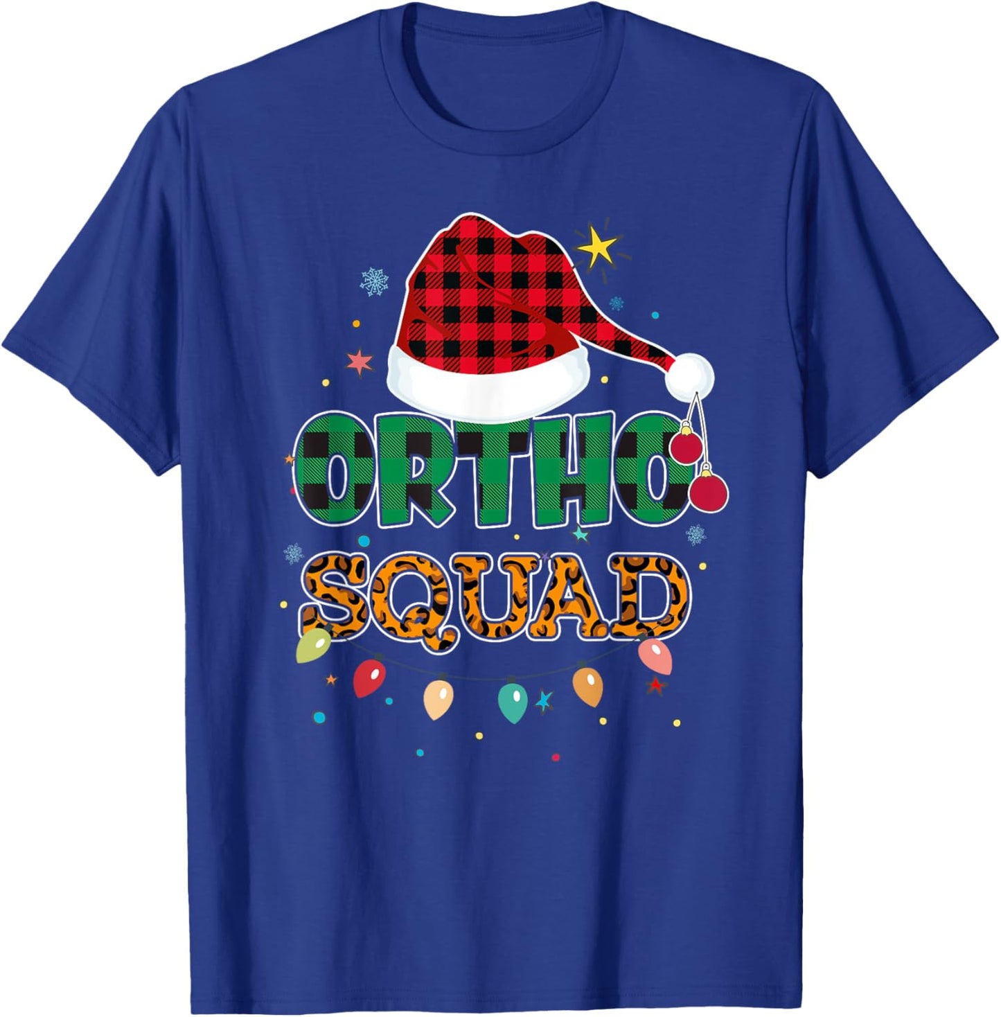 Ortho Squad Xmas Orthopaedic Nurse Matching Buffalo Leopard T-Shirt - T-Shirt | Royal